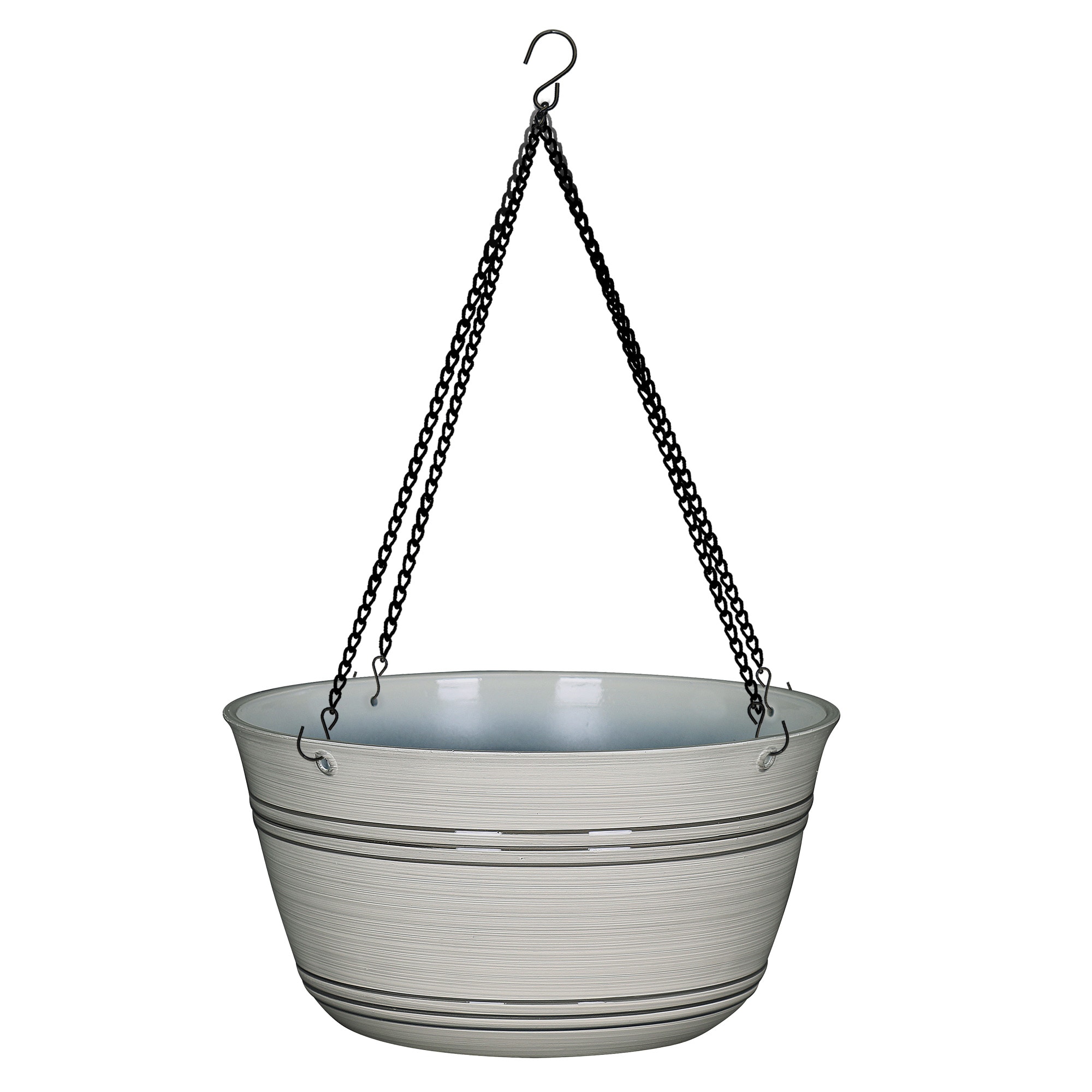 Style Selections 11.34-in W x 6.34-in H White Resin Contemporary/Modern  Indoor/Outdoor Hanging Planter in the Pots & Planters department at