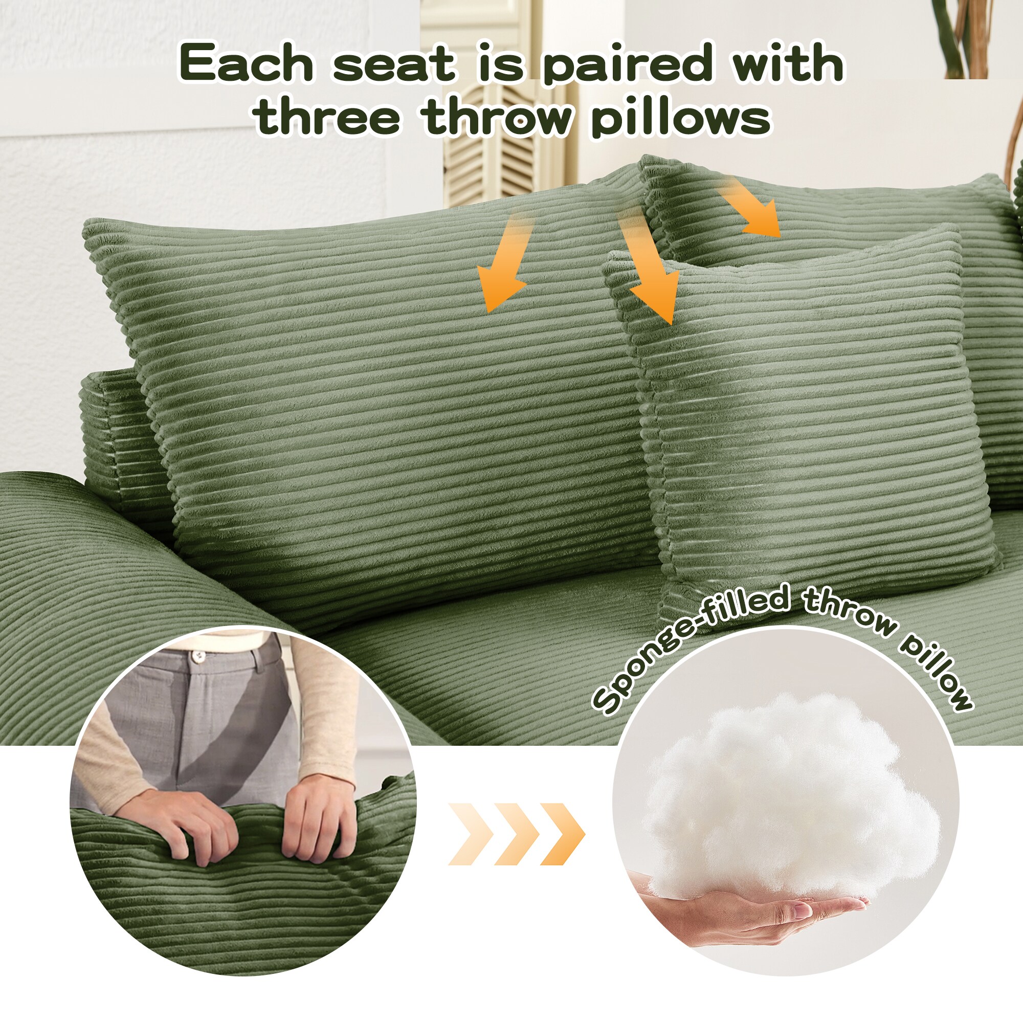 Homy Casa W714-L-GR Sofas-Loveseats - View #13