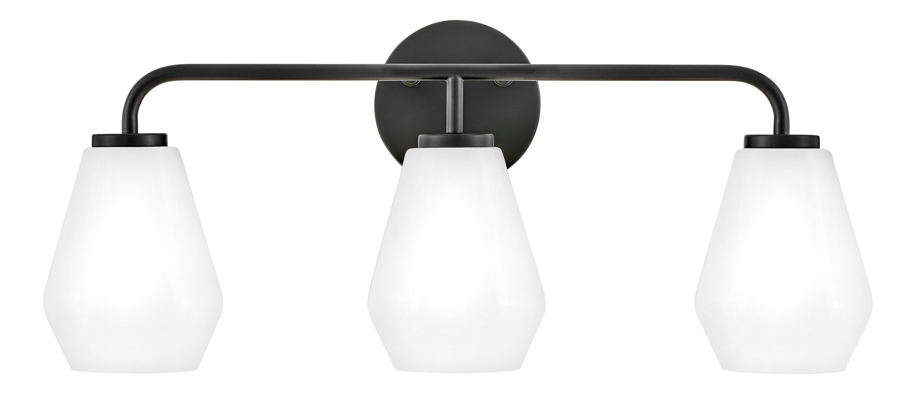 Lark 85503BK Gio 24-in 3 -Light Satin Black Transitional Vanity light