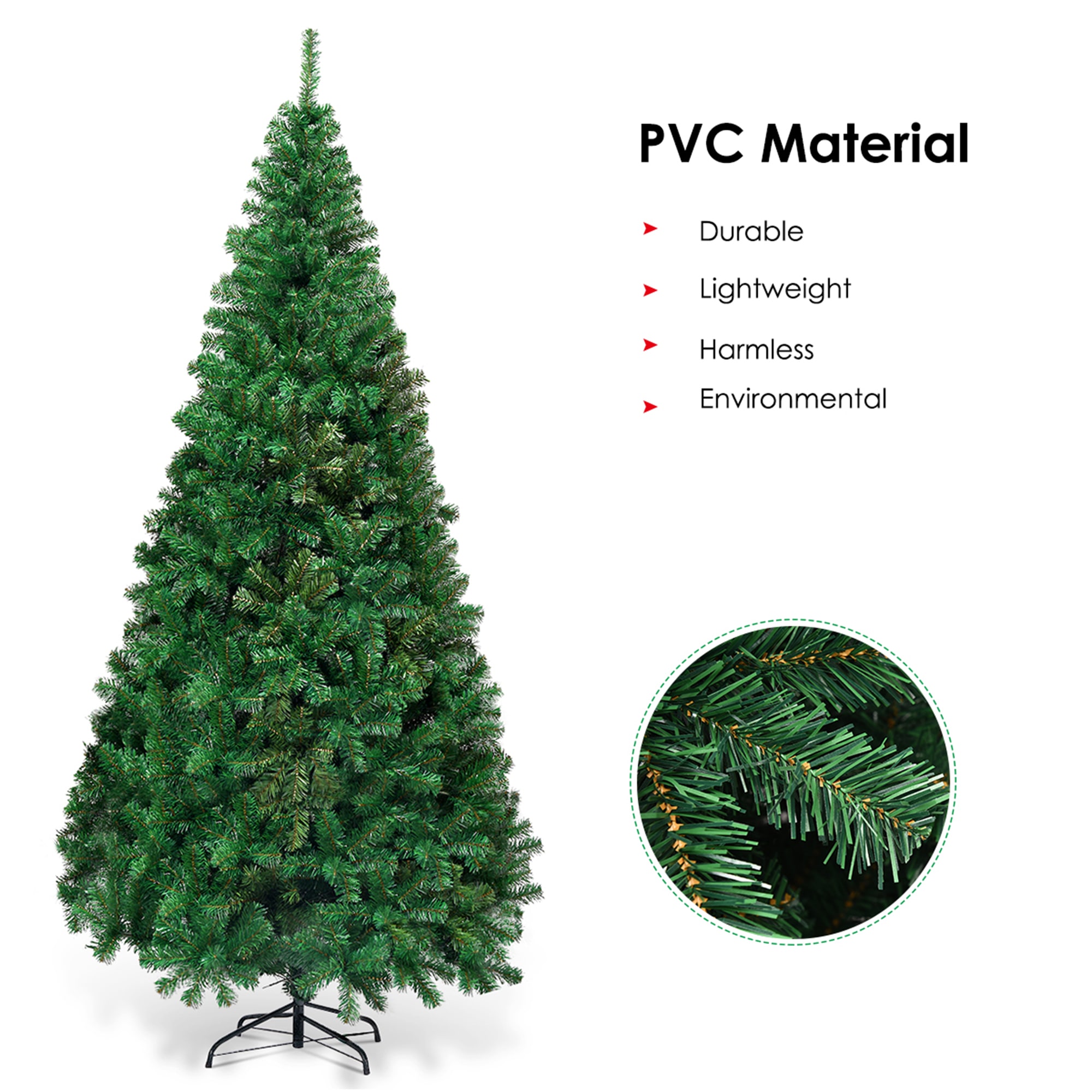 WELLFOR 8-ft Full Green Artificial Christmas Tree with 1138 Tips in the ...