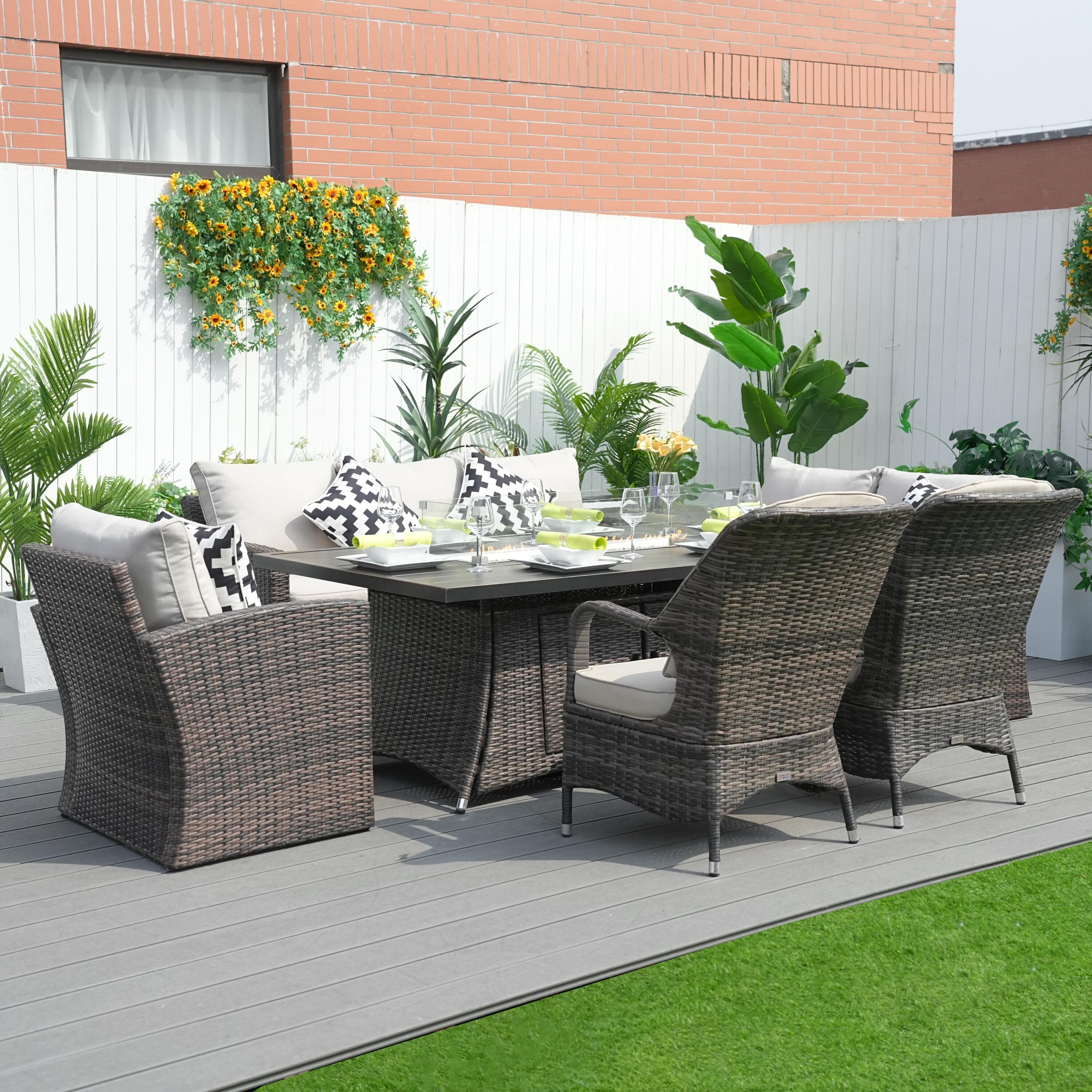 Direct Wicker DWG-1403B06RA09-BR Patio-Dining-Sets - View #4