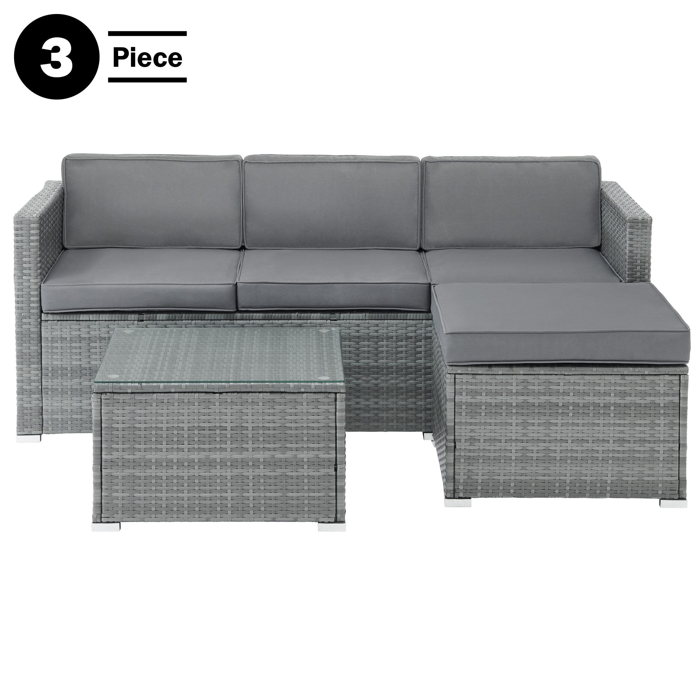 Lavish Home 80-OUTD-WK-SOFOTTBL Patio-Conversation-Sets - View #3