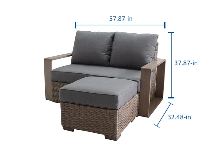 Roth Wilmington Woven Outdoor Loveseat, Gray Outdoor Furniture