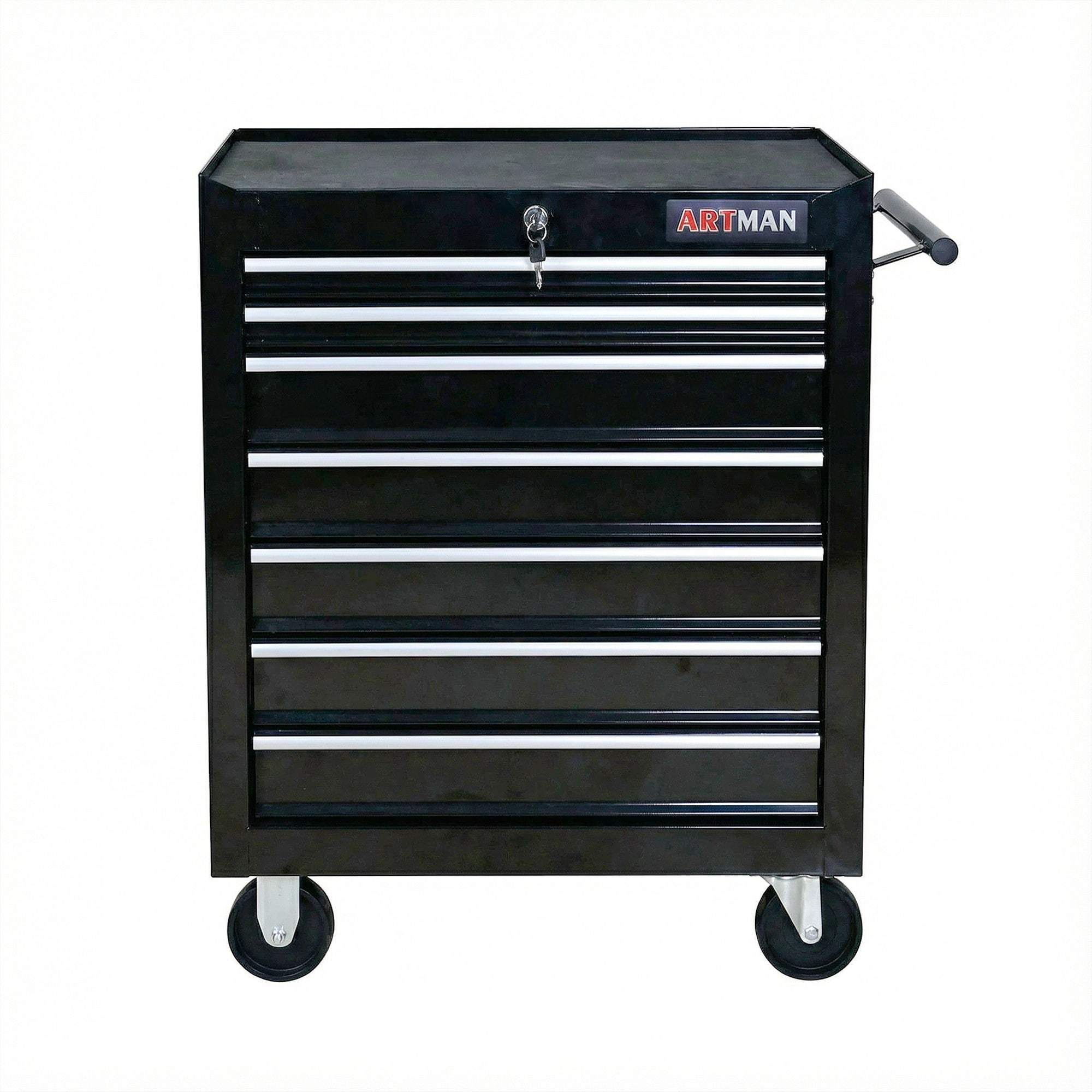 Dimakai 7 Drawer Rolling Tool Chest with Lockable Storage and Wheels Black #DI-AR-10325