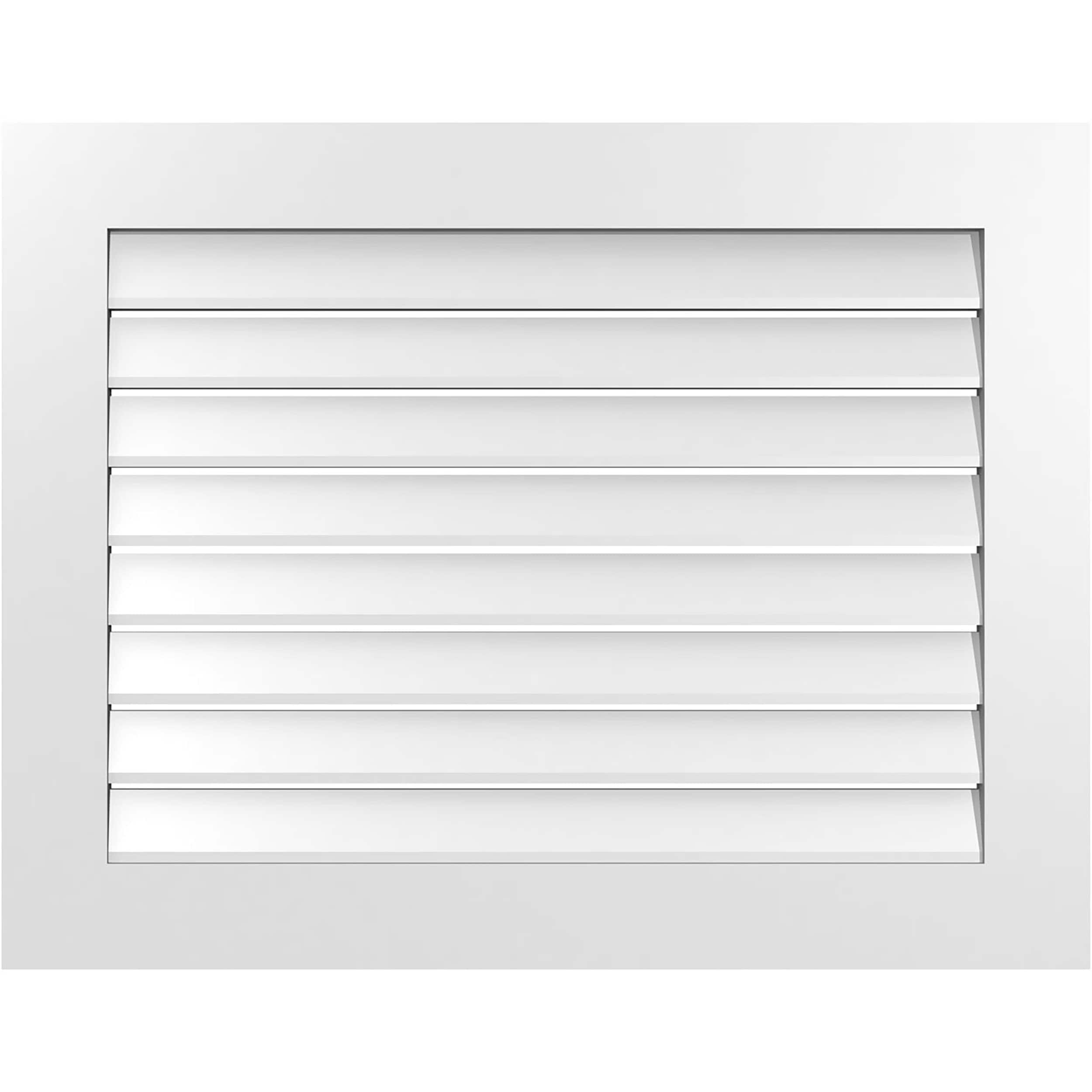Ekena Millwork GVPVE36X2801SF 36-Inches x 28-Inches Off-white Rectangle PVC Gable Louver Vent