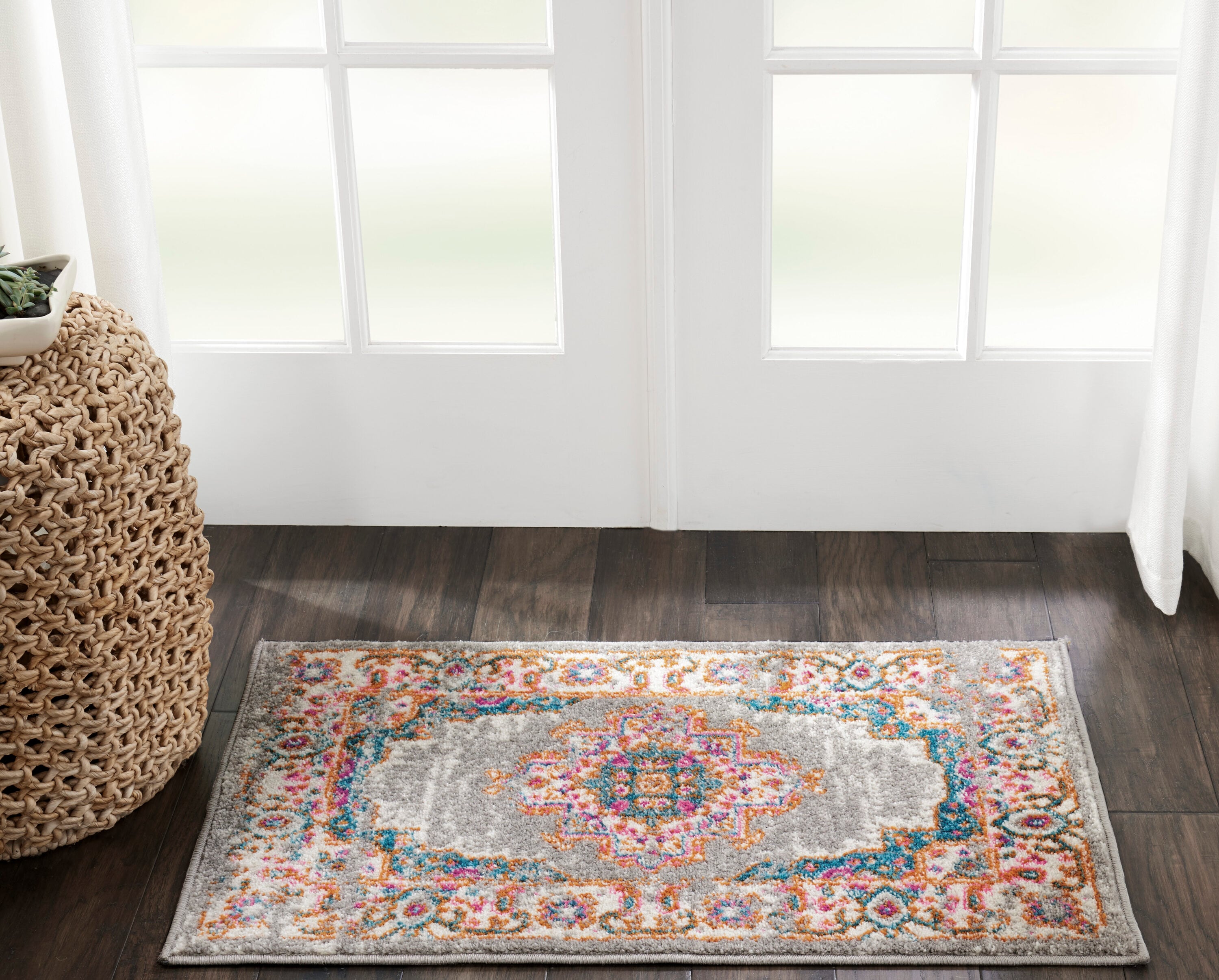 Nourison 99446397584 Passion 2 x 3 (ft) Polypropylene Grey Rectangular Indoor Abstract Bohemian/Eclectic Area rug