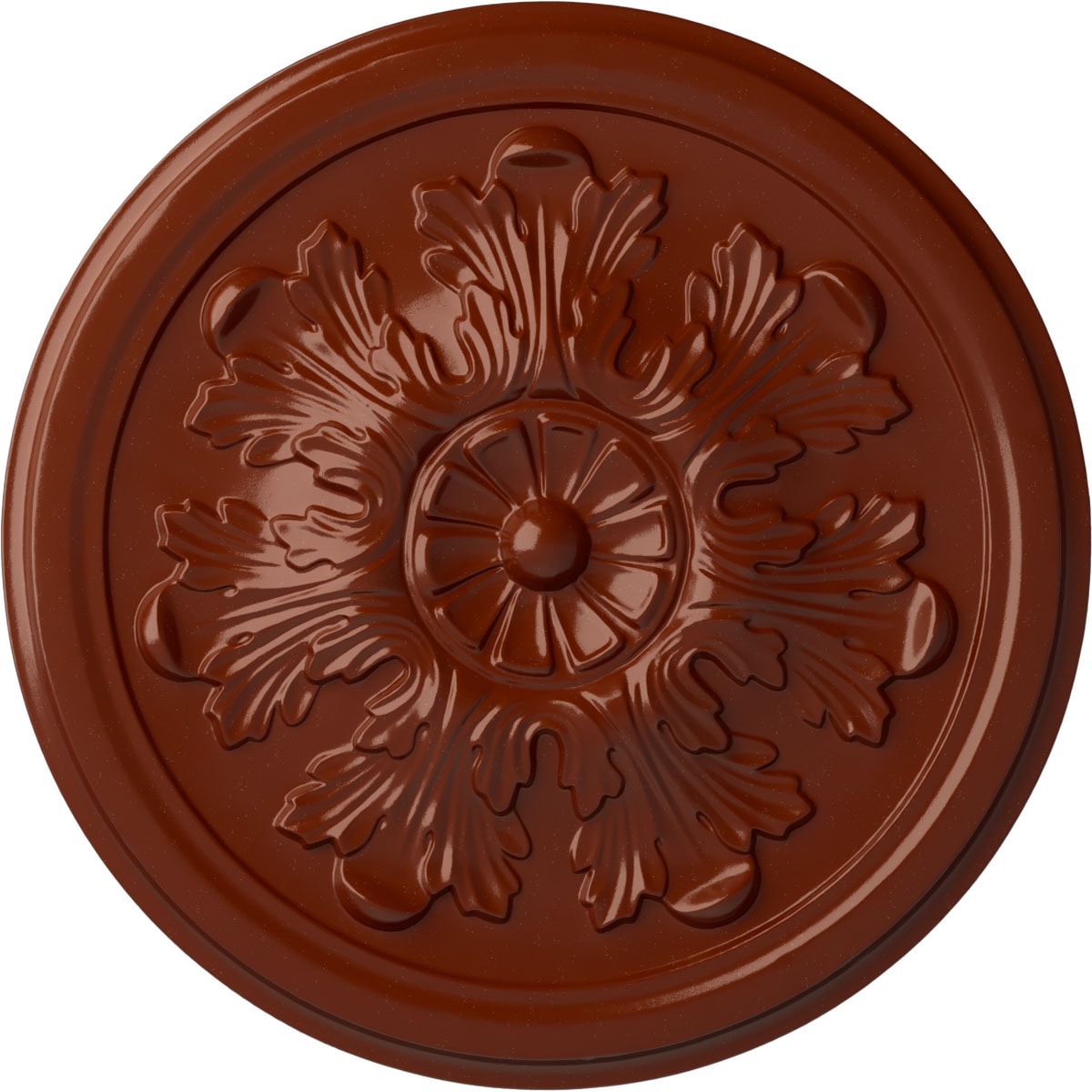 Ekena Millwork CM12LEFIF Legacy Acanthus 12.75-in W x 12.75-in L Painted Firebrick Polyurethane Whole Ceiling Medallion