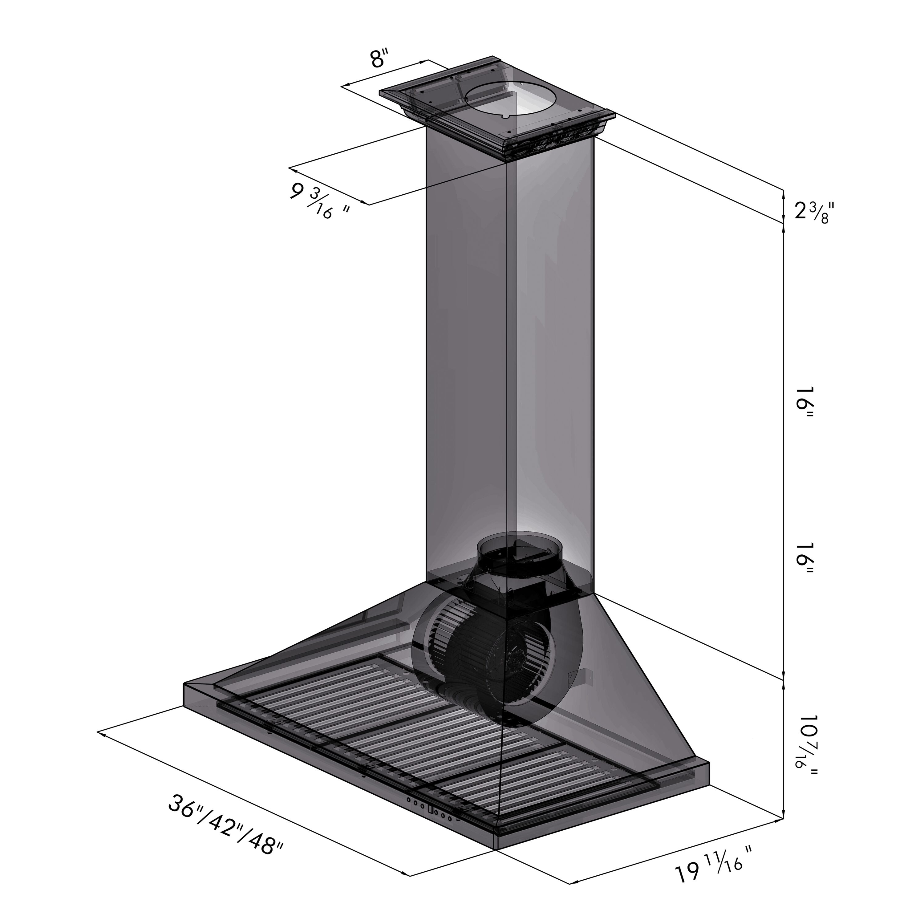 ZLINE KITCHEN & BATH KBCRN-48 Wall-Mounted-Range-Hoods - View #12