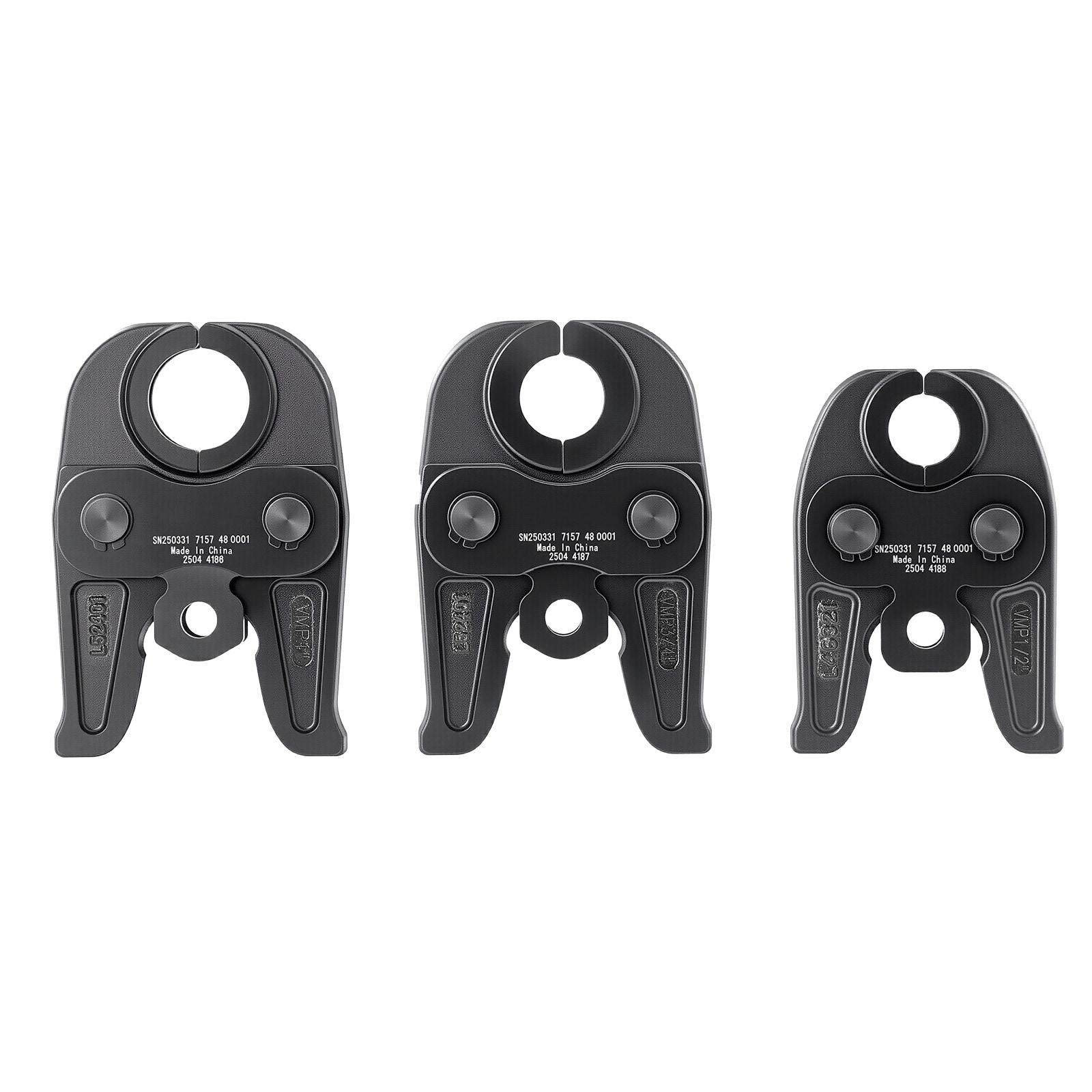 GIVIMO MegaPress Pressing Jaws 3-pc Set 1/2-in 3/4-in and 1-in for Carbon Steel Pipes Compatible with Standard Hydraulic Press Tools