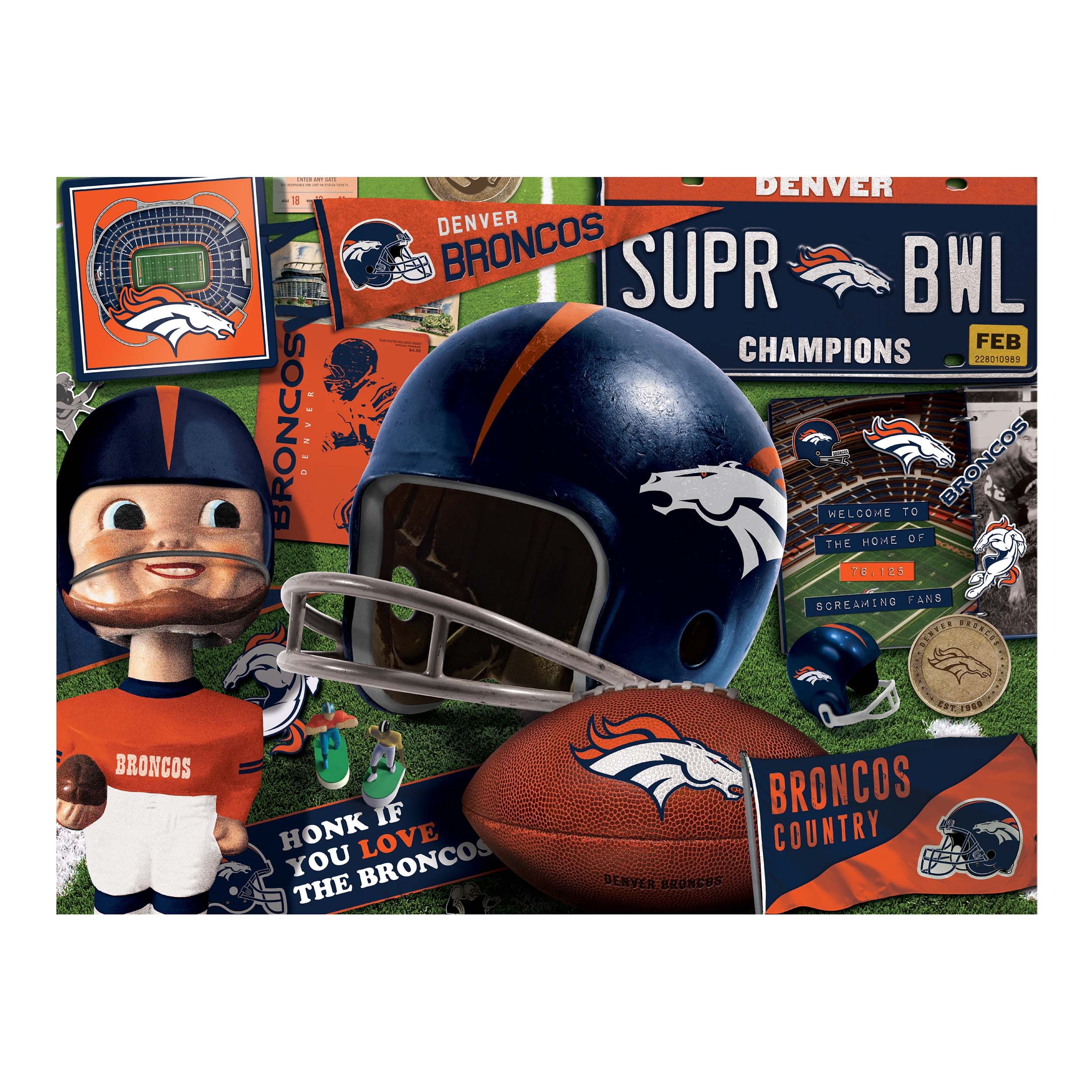 Officially Licensed NFL Denver Broncos Cardboard 3D Football