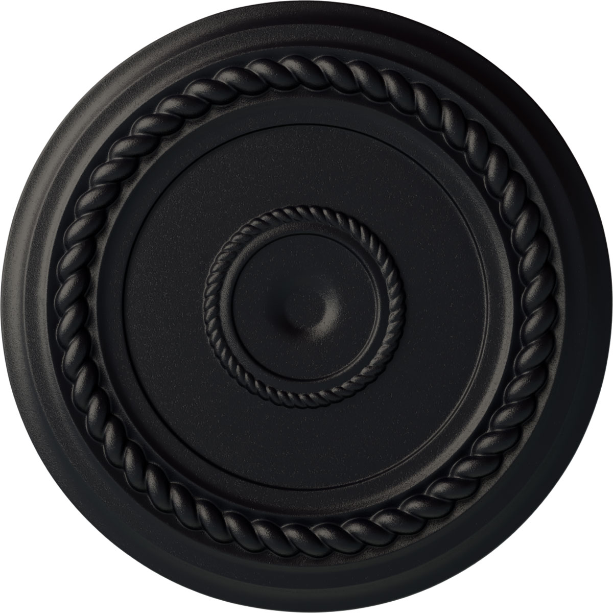 Ekena Millwork CM18ALSGS Alexandria Rope 19.625-in W x 19.625-in L Painted Steel Gray Polyurethane Whole Ceiling Medallion
