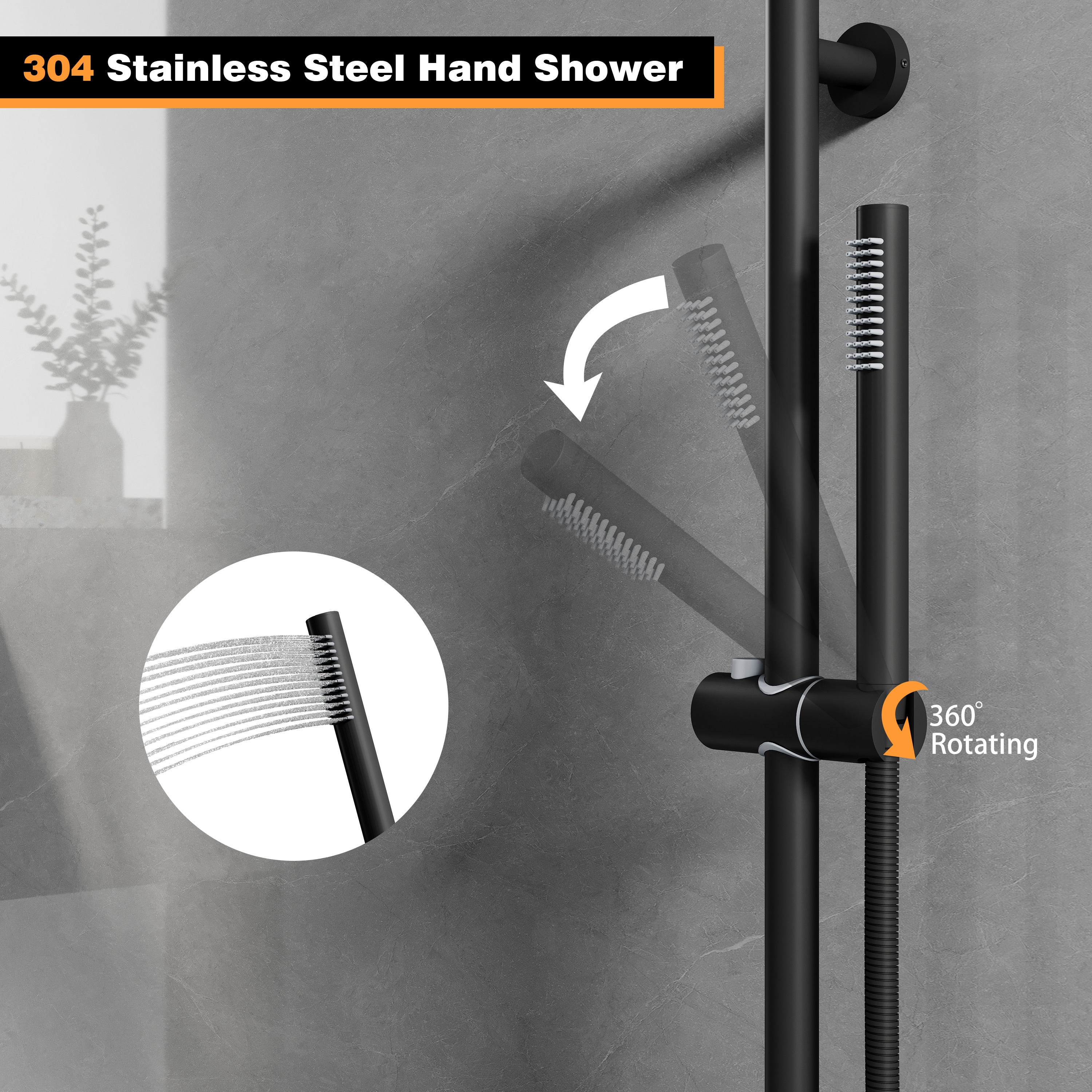 WELLFOR CR-P-S10-2W04BN Showerhead-Bar-Panels - View #5
