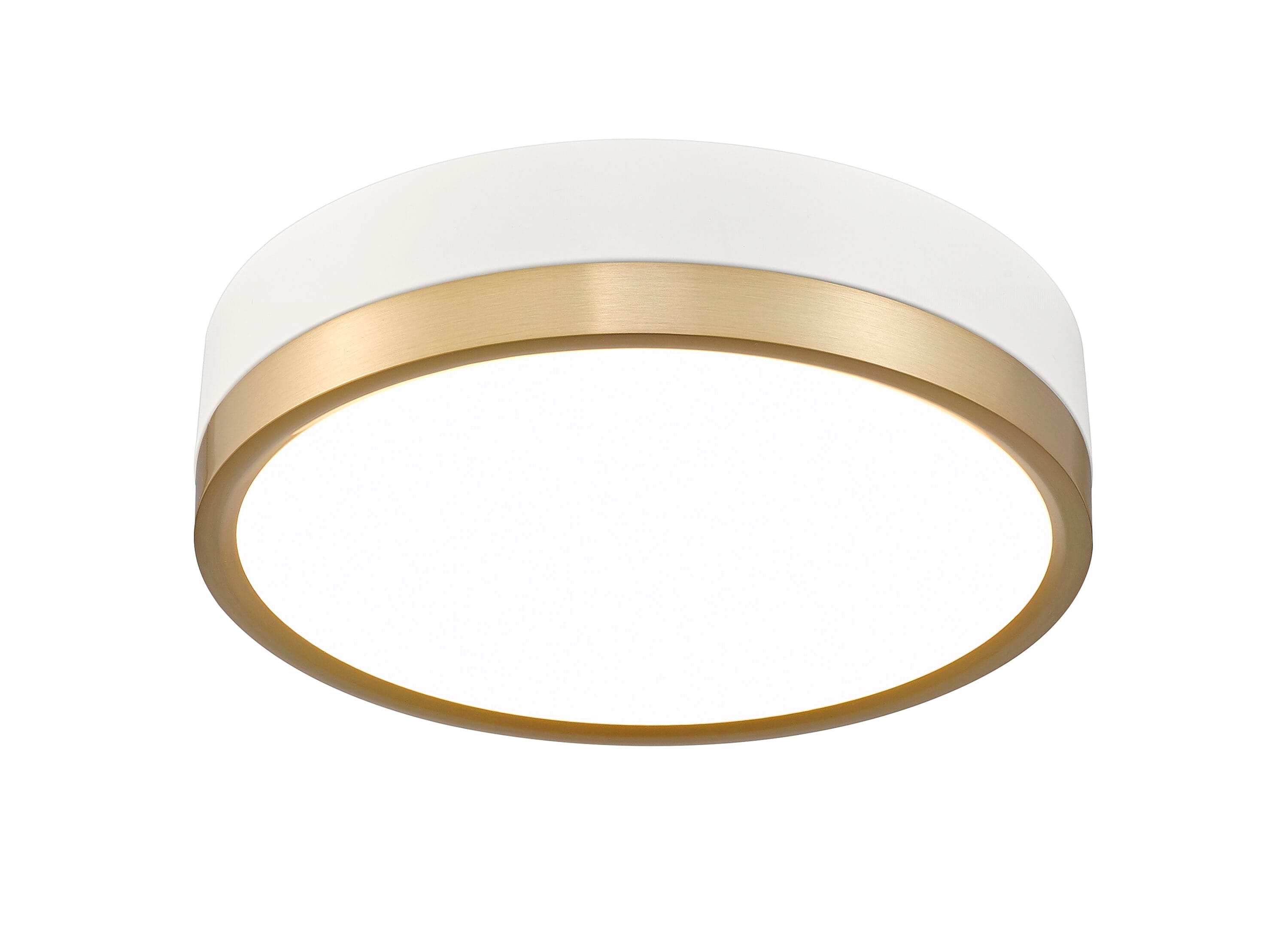 Algar 12" Modern Gold LED Flush Mount Ceiling Light with Frosted Acrylic Shade