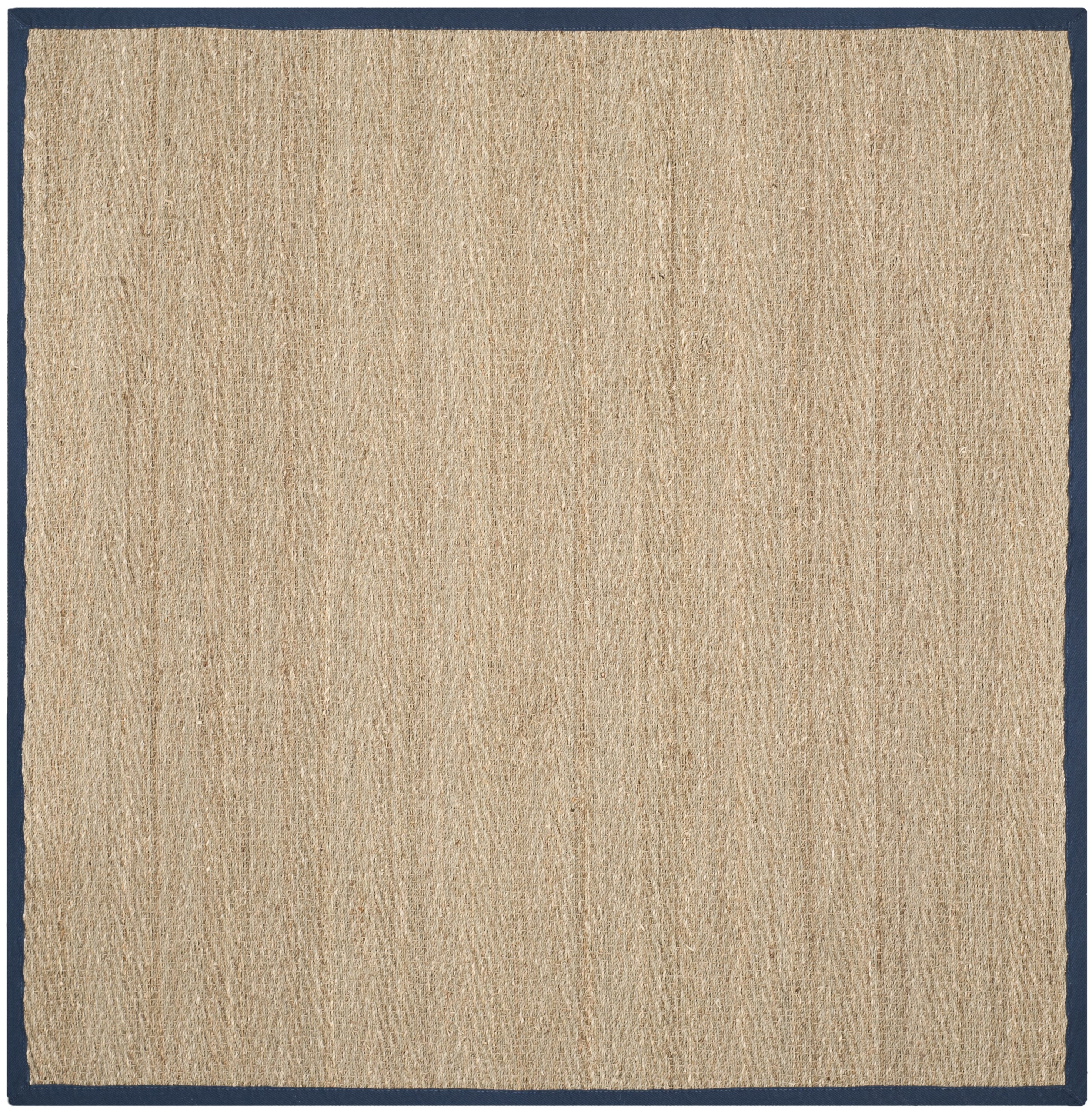 Safavieh NF115E-6SQ Natural Fiber Montauk 6 x 6 (ft) Loomed Seagrass Natural/Blue Square Indoor Chevron Coastal Area rug