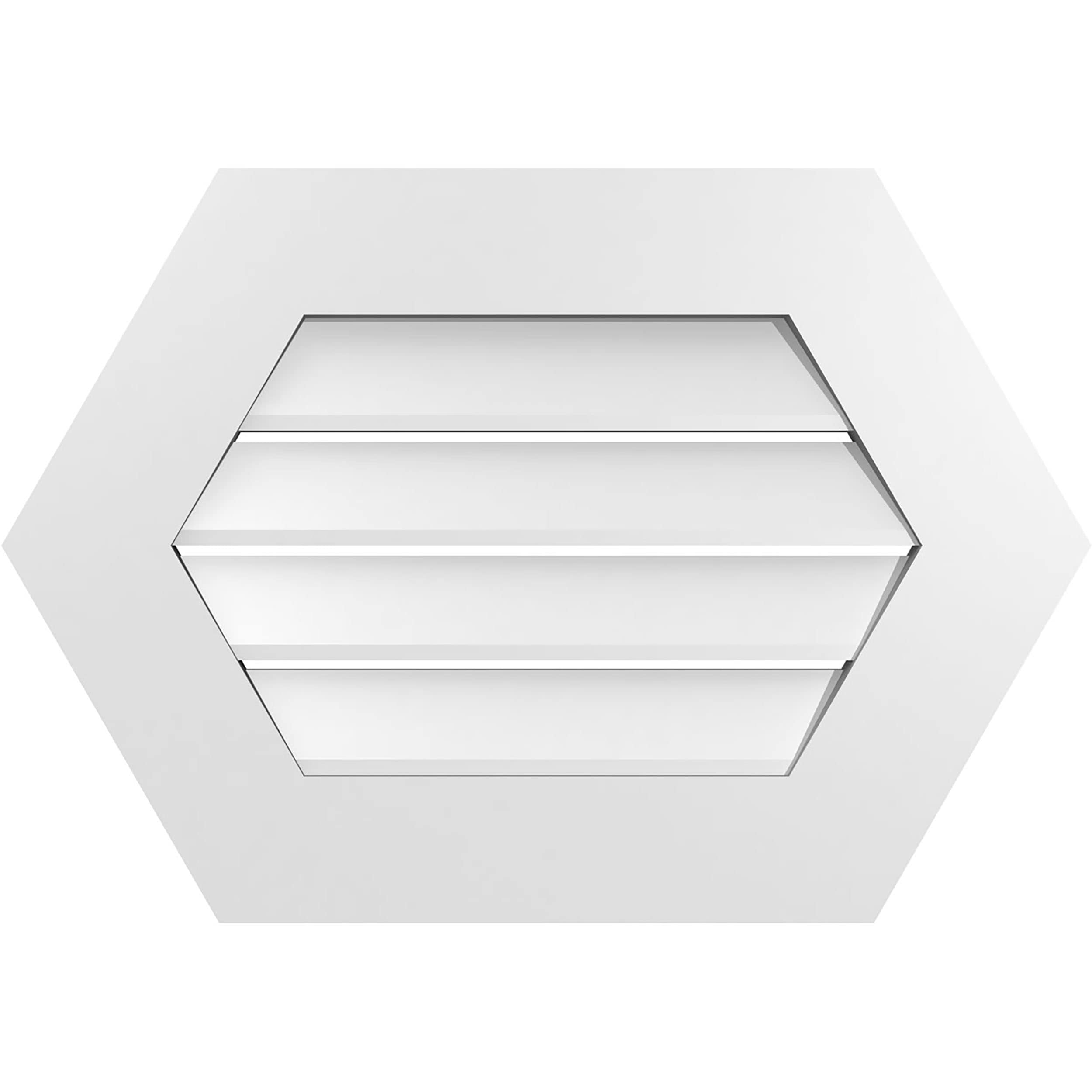 Ekena Millwork GVPHP26X1801SF 26-Inches x 18-Inches Off-white Peaked PVC Gable Louver Vent