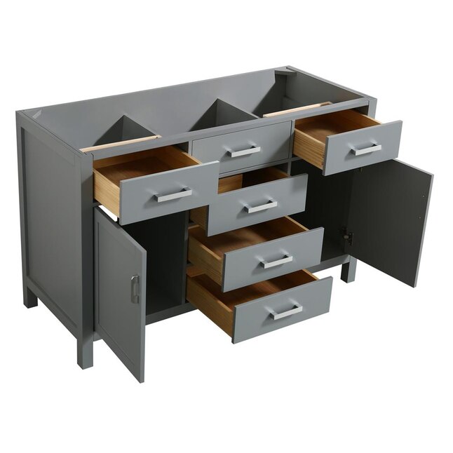 Beaumont Decor Hampton 54-in Gray Bathroom Vanity Cabinet Beaumont Decor Hampton 54-in Gray Bathroom Vanity Cabinet