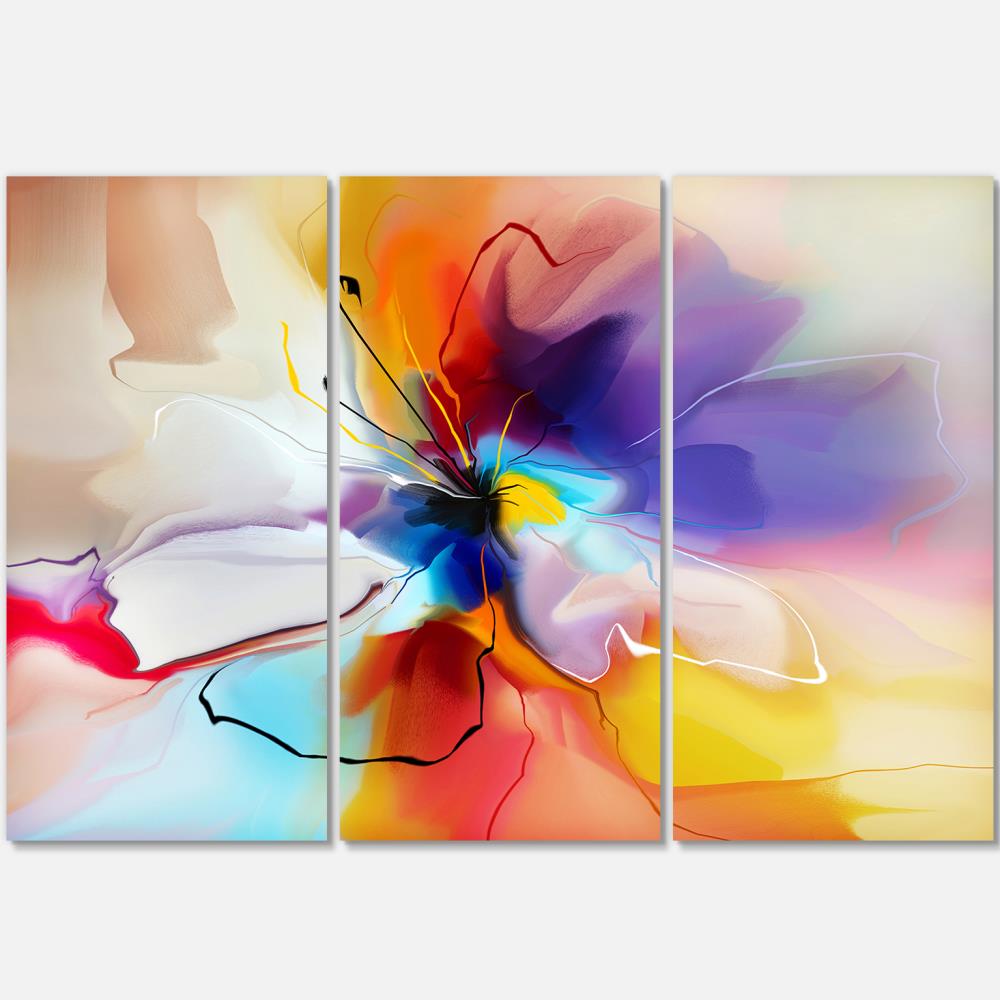 Designart MT7332-3P 28-Inches H x 36-Inches W Abstract Metal Print