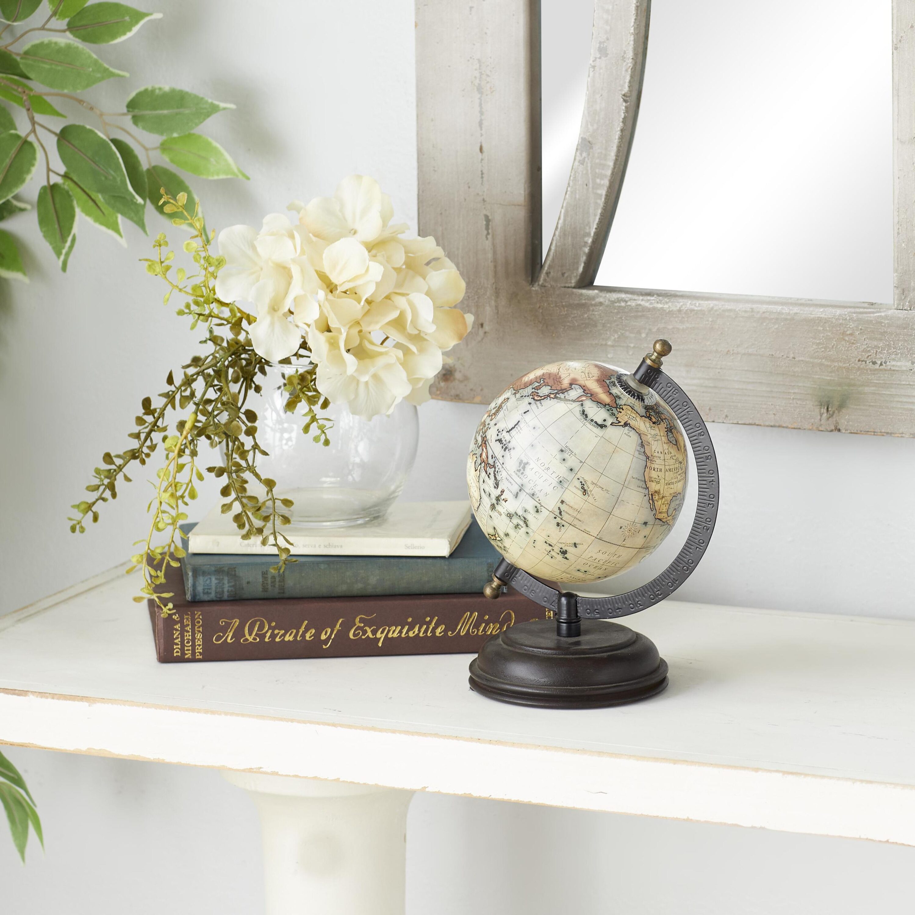 Grayson Lane 38136 Off-white Wood Rustic Decorative globe