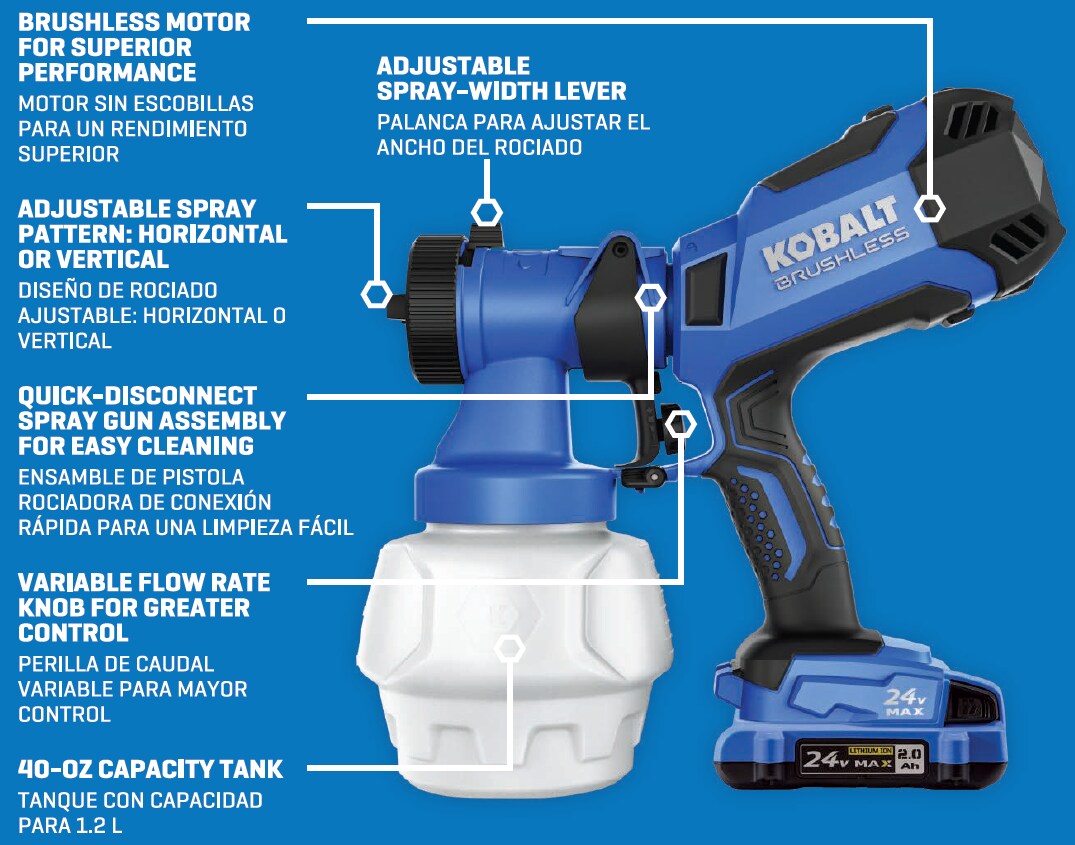 Kobalt Cordless Battery Handheld HVLP Paint Sprayer with
