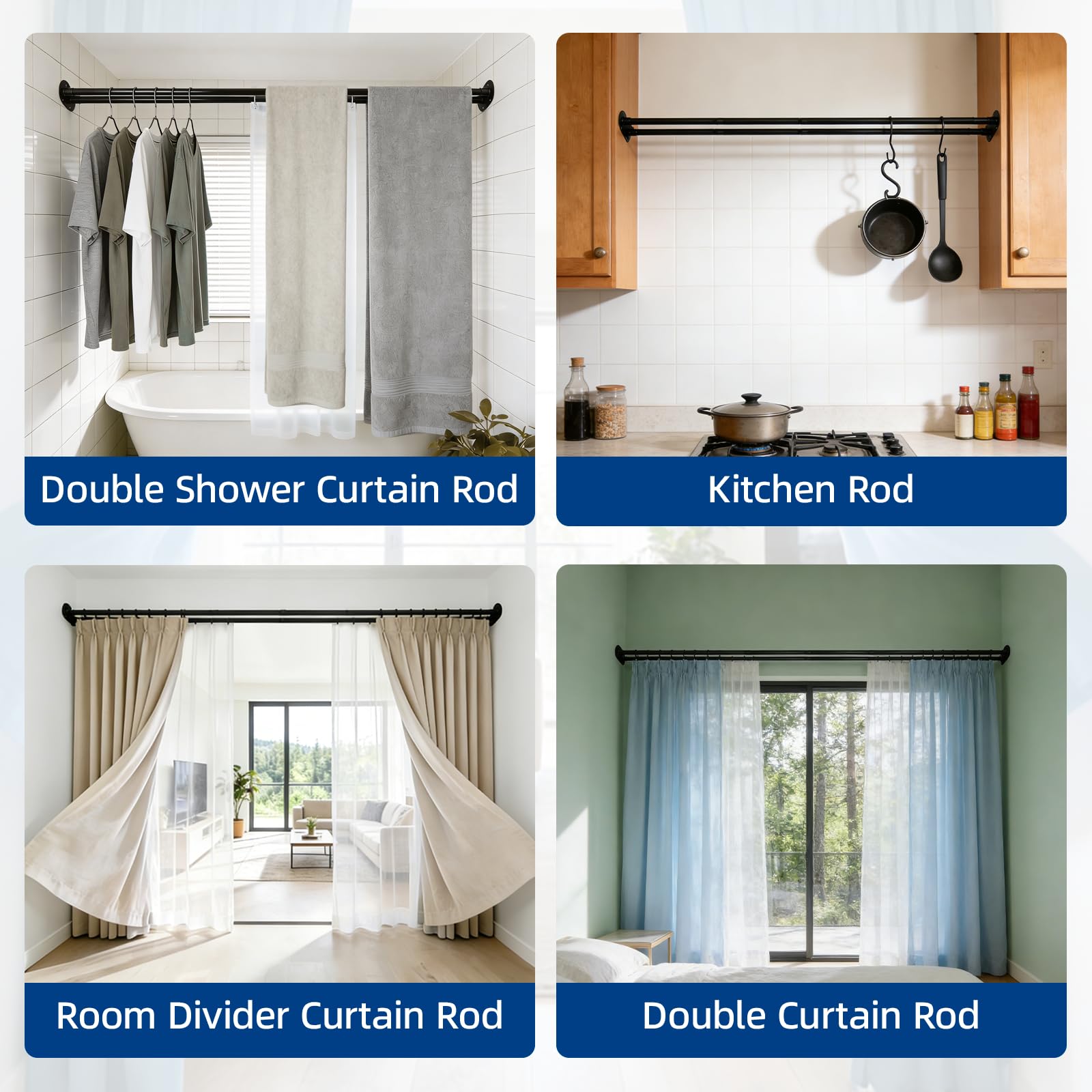 Aoibox LABEYHNQ Shower-Rods - View #7