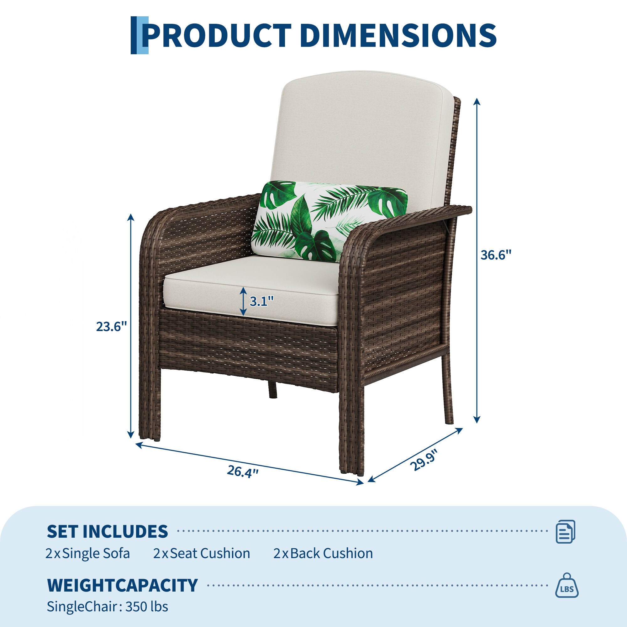 Garvee CC2604151510 Patio-Chairs - View #2