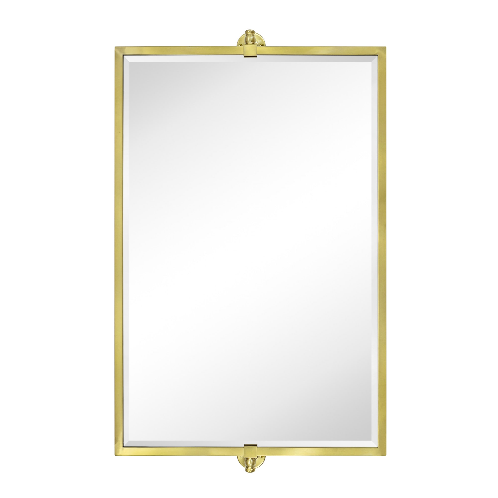 TEHOME GC-00287 Sema 36-in x 24-in Beveled Rectangle Tilting Bathroom Vanity Mirror ( Brushed Gold )
