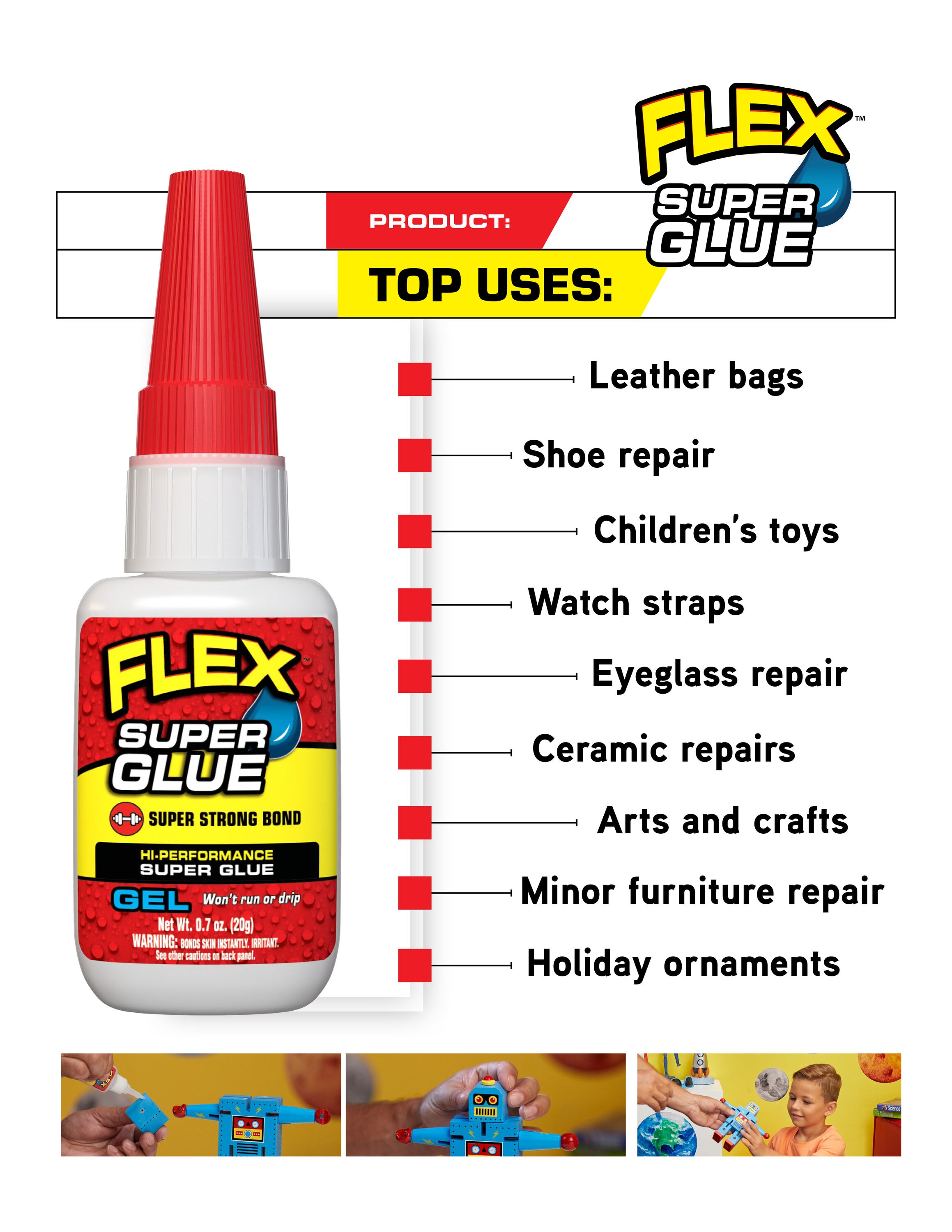Flex Super Glue 2-Pack 3G Gel Glue