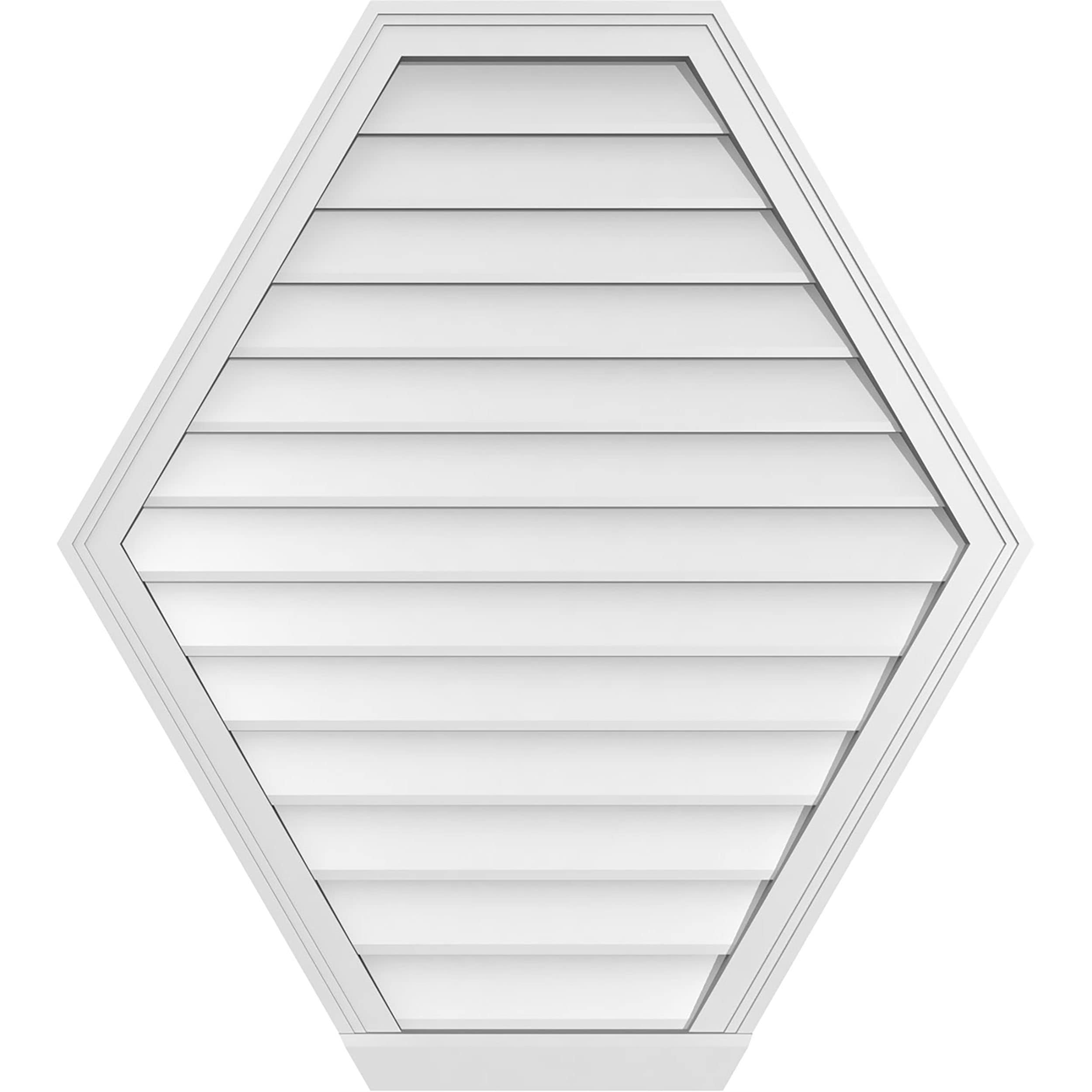 Ekena Millwork GVPHP36X4003SN 36-Inches x 40-Inches Off-white Peaked PVC Gable Louver Vent