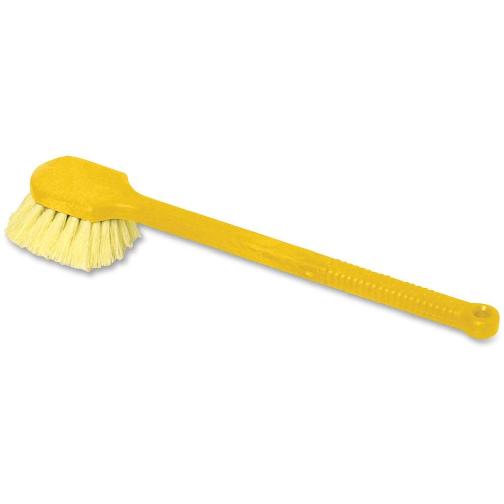 Synthetic-Fill Tile and Grout Brush, Black Plastic Bristles, 2.5 Brush,  8.5 Yellow Plastic Handle - Zerbee