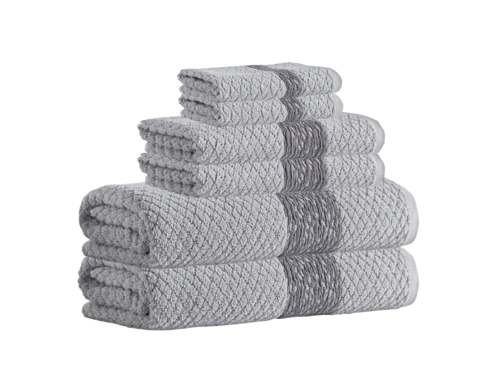 Enchante Home 6-Piece Silver Turkish Cotton Bath Towel Set (Signature) in  the Bathroom Towels department at