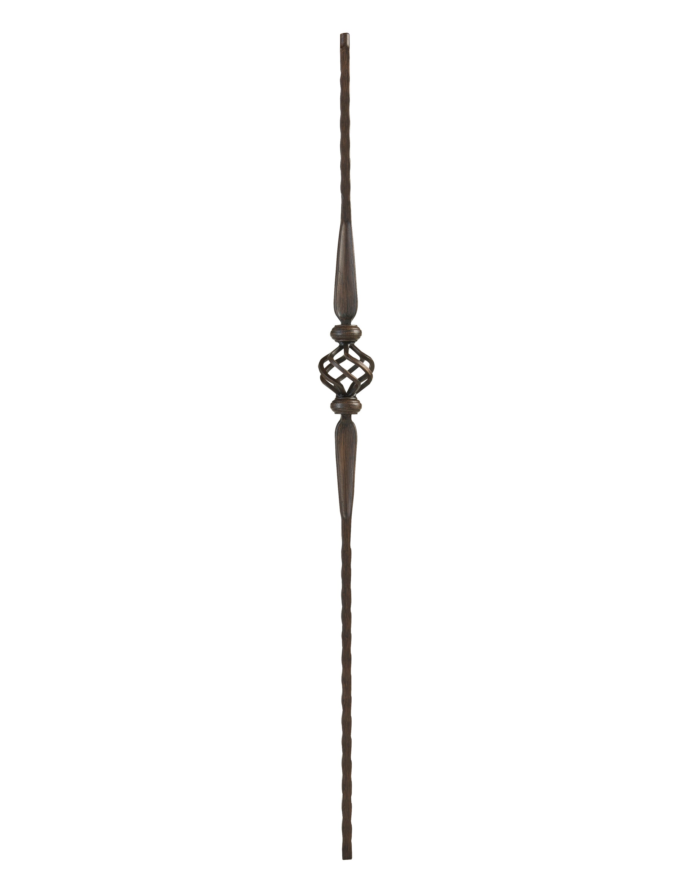 Crown Heritage 4583531RB44 44-in x 3-in Oil Rubbed Bronze Wrought Iron Pin Top Single Basket Stair Baluster