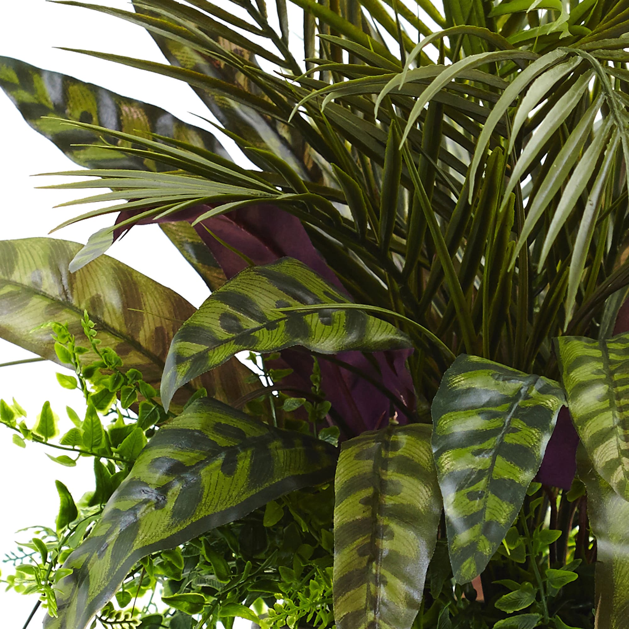 Tropical Essence 27" Silk Fern & Palm Potted Arrangement