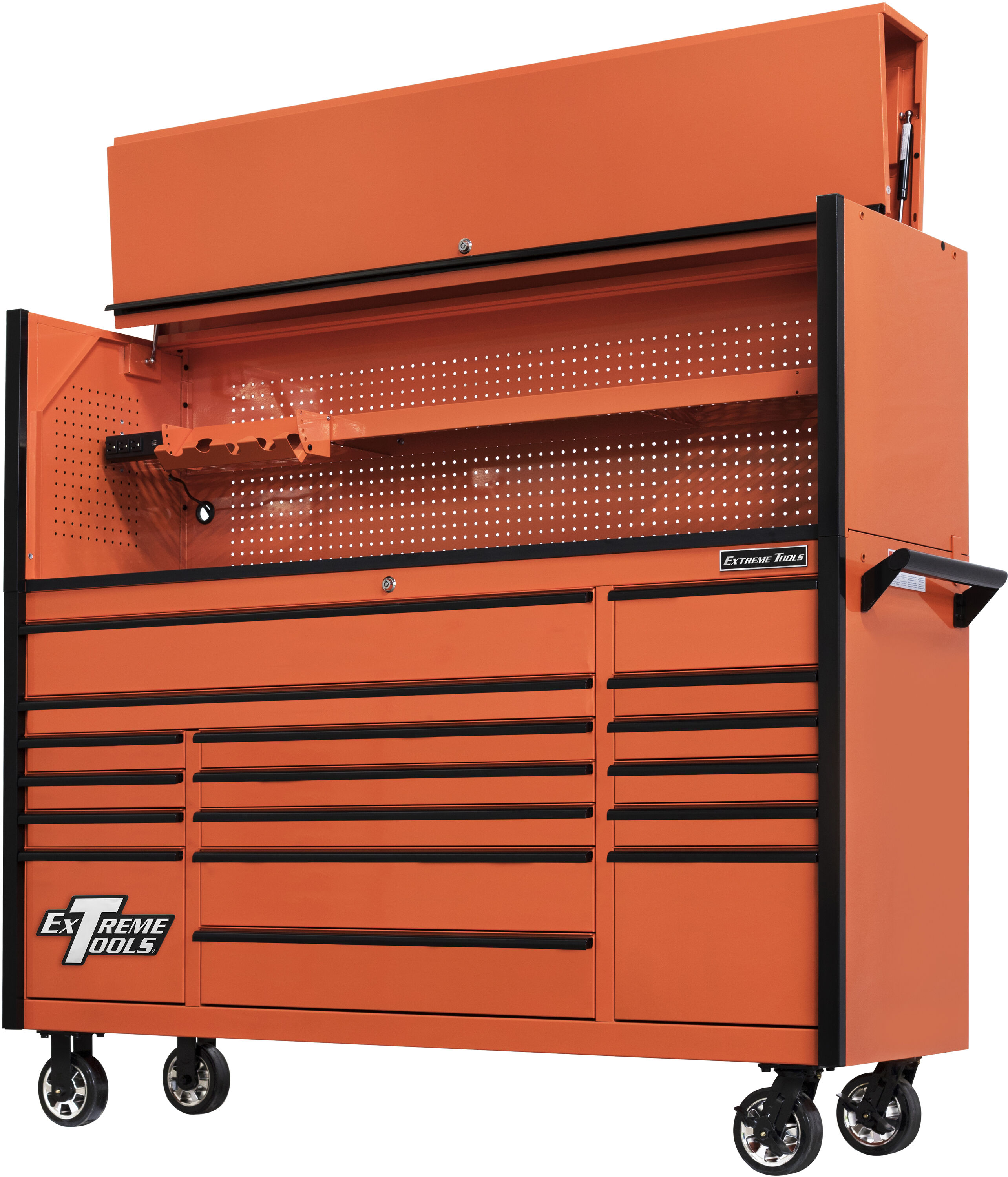 Extreme Tools DX Series 72-Inches W x 64-Inches H 19 Ball-bearing Steel Tool Chest Combo ( Orange ) #DX7218HROK