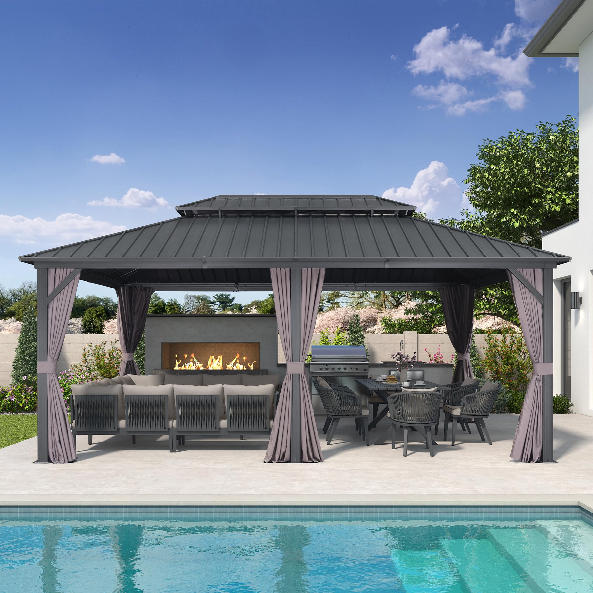 PURPLE LEAF LS04JJG1218 Wood-Resin-Gazebos - View #3