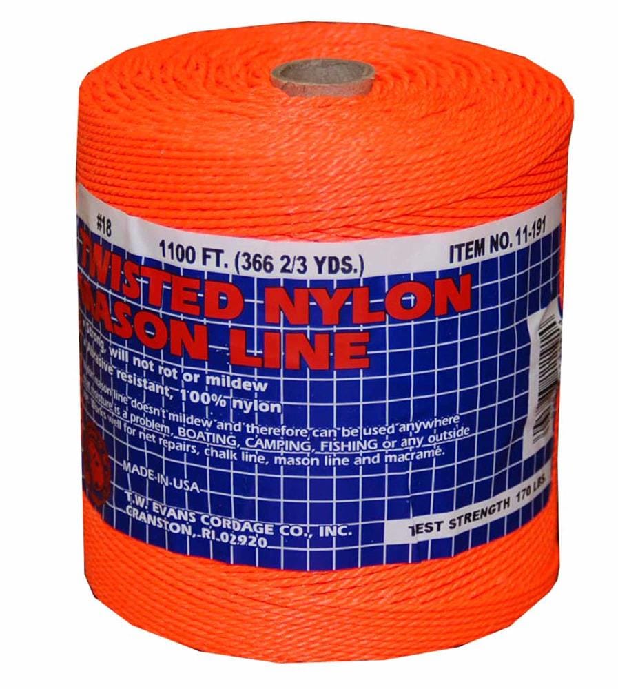 T.W. Evans Cordage 34-ft Orange Nylon Mason Line String in the String &  Twine department at