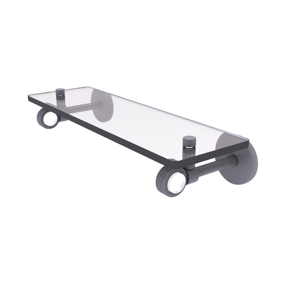 Allied Brass CV-1G-16-GYM Clearview Matte Gray Wall mount Bathroom Shelf ( 16-in x 3.3-in x 5-in )