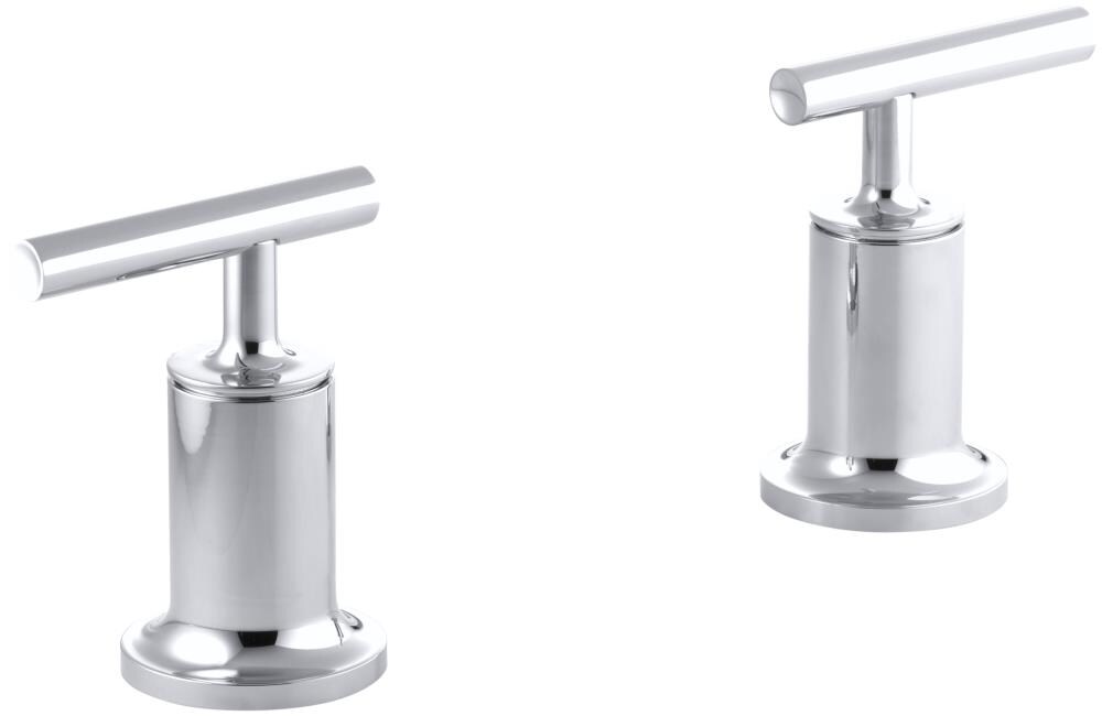 Purist Polished Chrome Double Lever Wall-Mounted Bath Trim