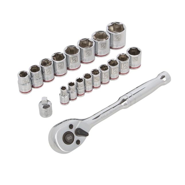 Kobalt 19-Piece Standard (SAE) Polished Chrome Mechanics Tool Set Kobalt 19-Piece Standard (SAE) Polished Chrome Mechanics Tool Set