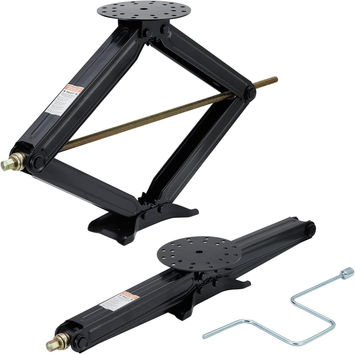 Garvee Camper Trailer Stabilizer Leveling Scissor Jacks Set of 2 Car Scissor Lift Jack 4 in-30 in Height Adjustable  7500 LBS Heavy Duty RV Scissor Jack with Crank Handle for Travel Trailer Camper