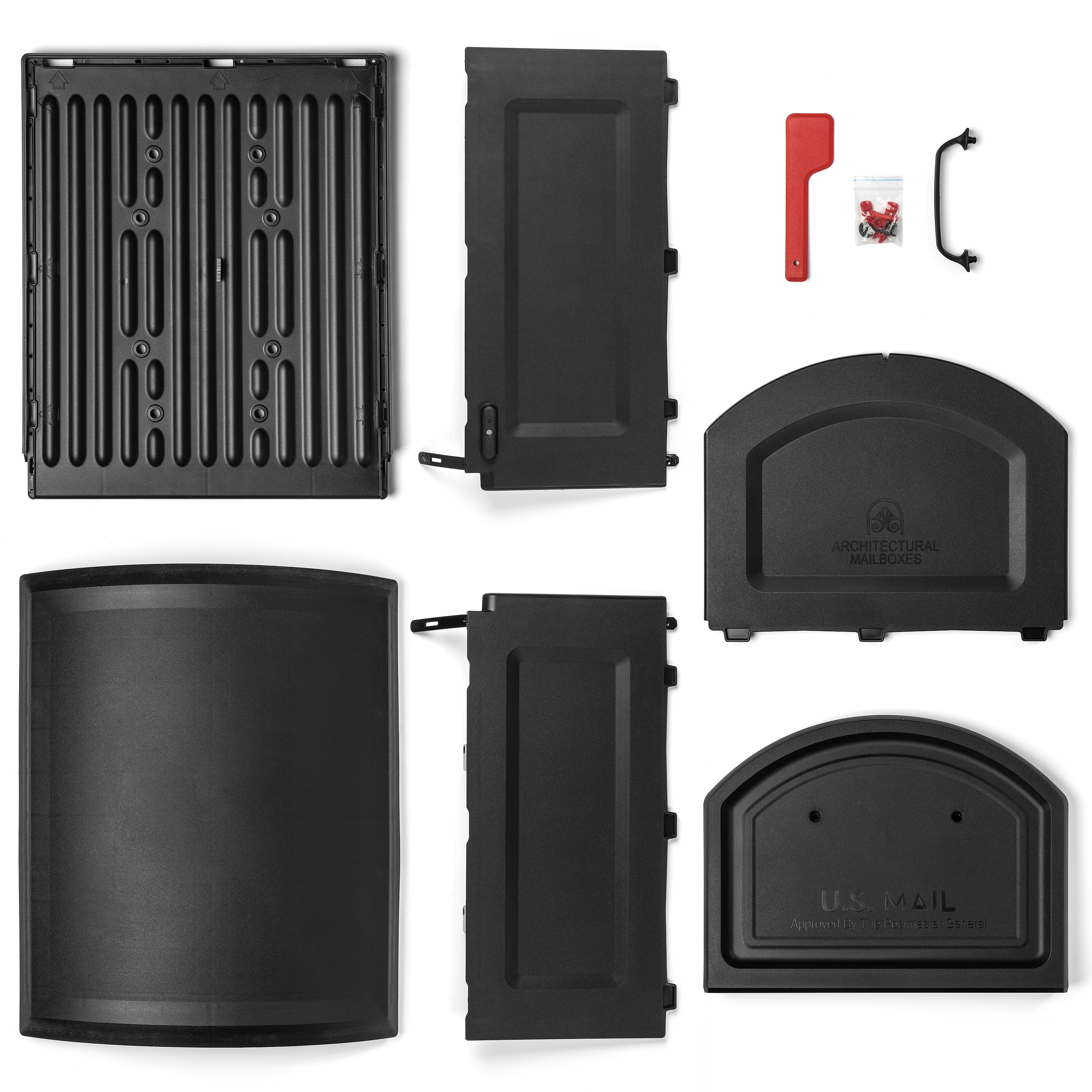 Extra Large Black Plastic Post Mount Mailbox
