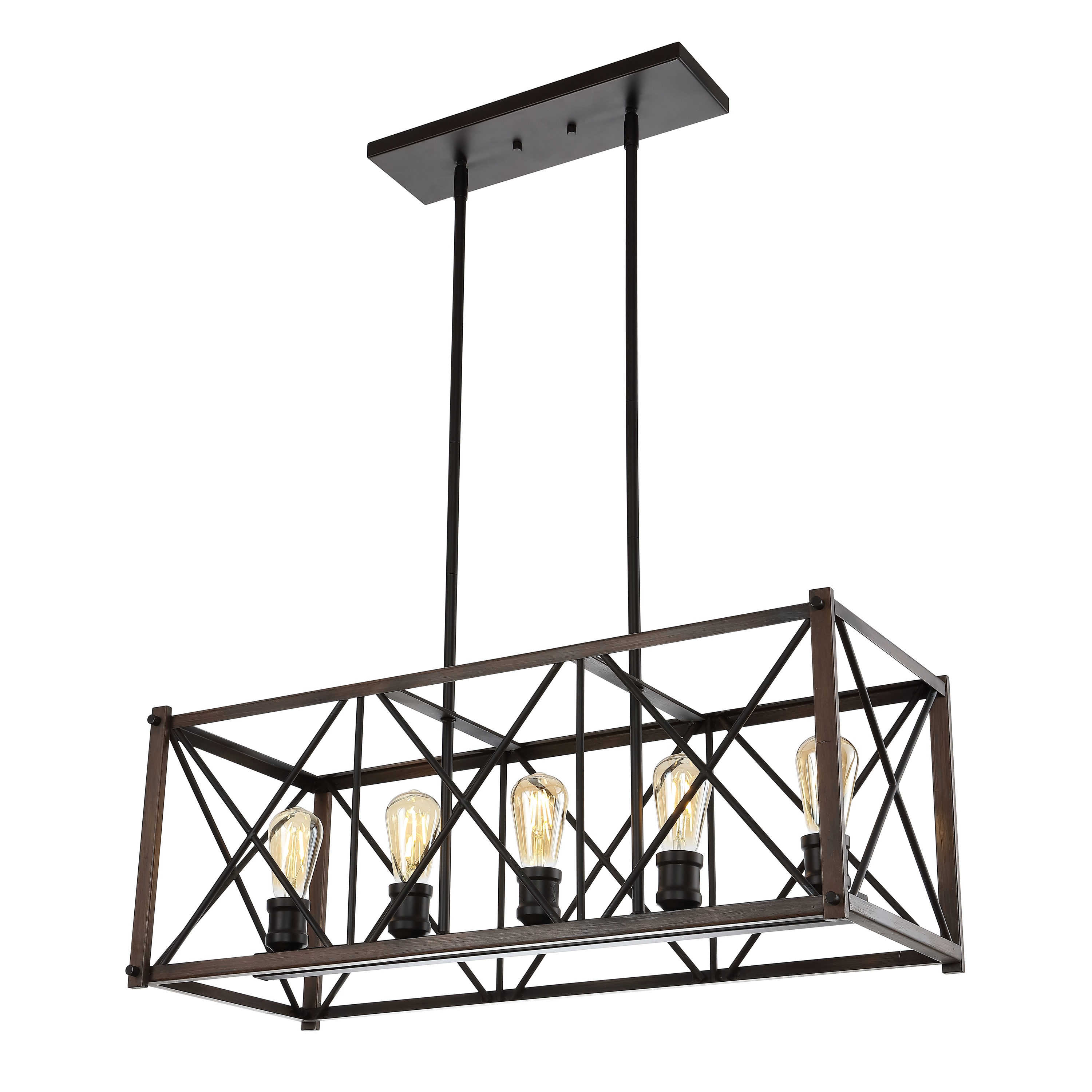 Bronze Farmhouse 33" LED Dimmable Iron Pendant Light