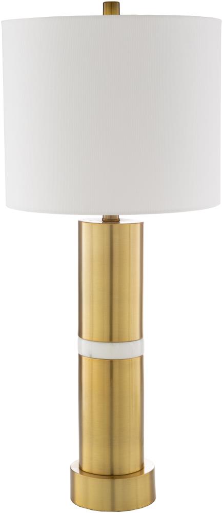 Surya YOR-001 Yorkshire 28.5-in Brass 3-Way Table Lamp with Linen Shade