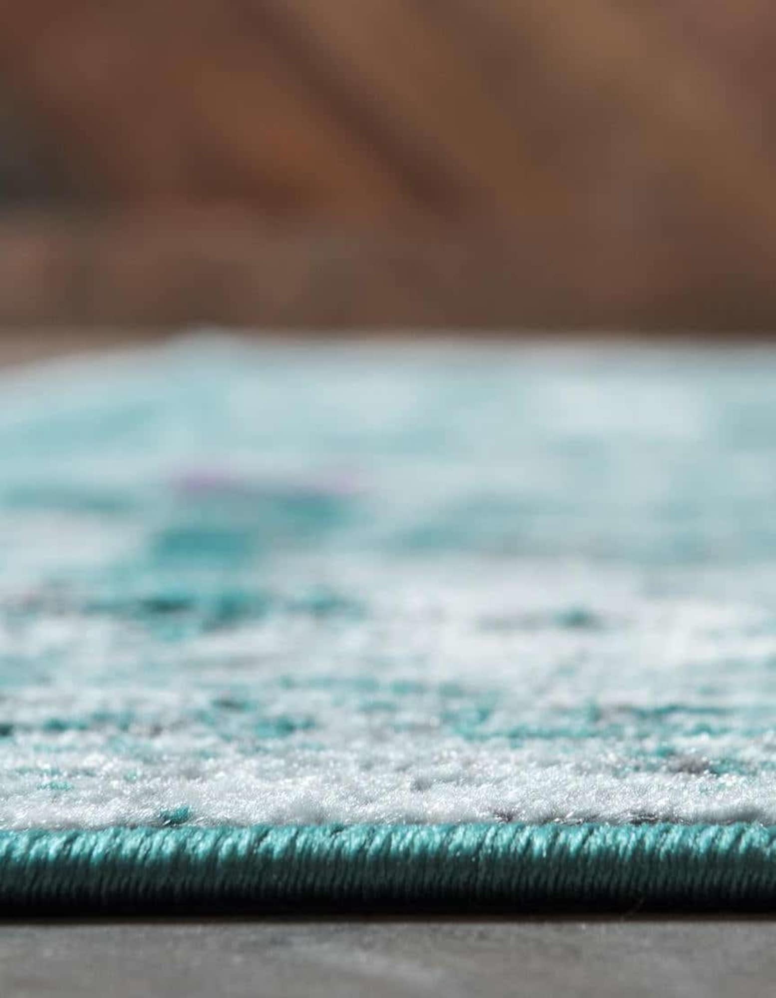 Unique Loom 3141370 Sofia 3 x 20 (ft) Loomed Polypropylene Turquoise Rectangular Indoor Runner rug