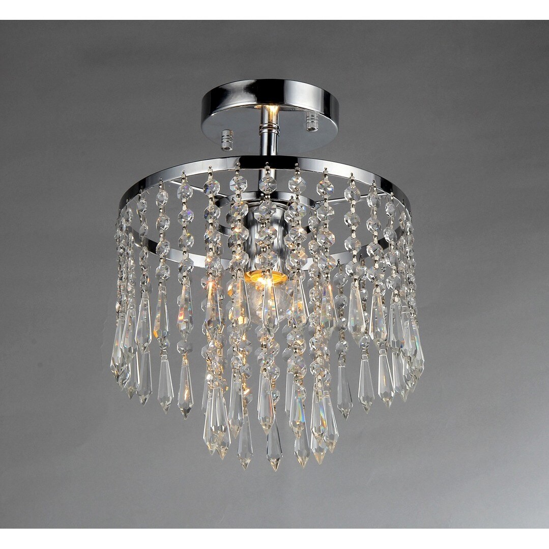 Home Accessories Inc 1-Light Polished Clear Transitional Chandelier in ...