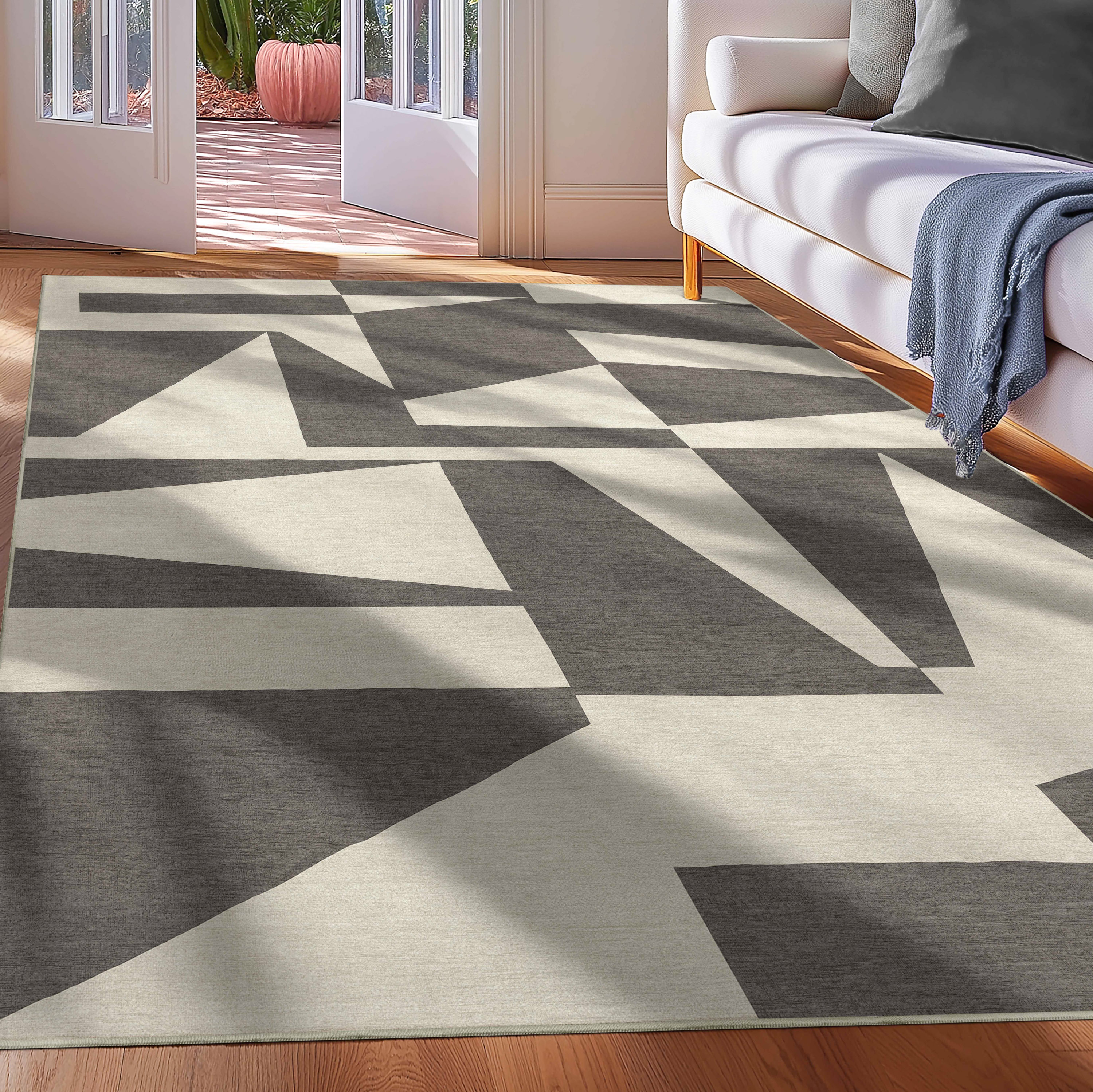 Well Woven W-APE-11A-5 Apollo Elemental 5 x 7 (ft) Beige Brown Rectangular Indoor Geometric Global Pet Friendly Area rug