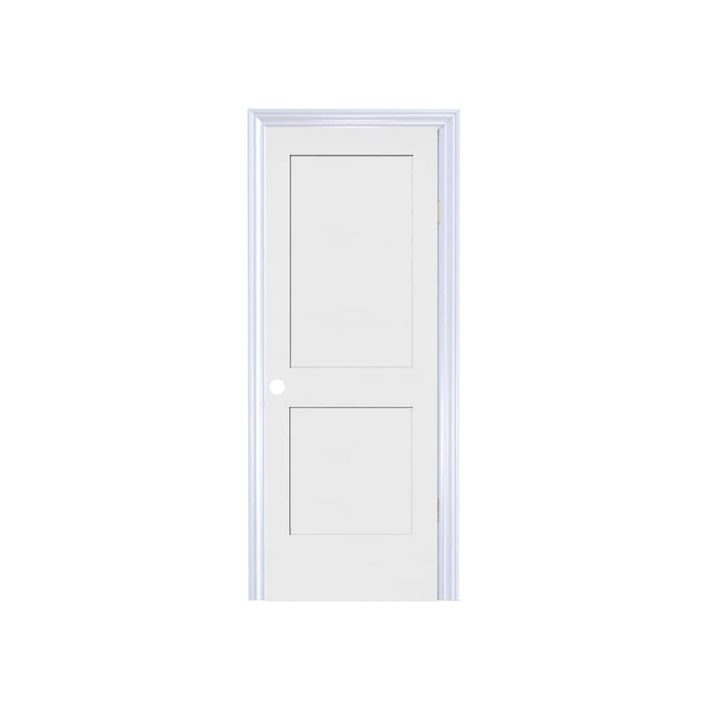 RELIABILT 10087662 36-in x 80-in Off-white Hollow core 2-panel square Right hand Smooth Unfinished Molded composite Flat Jamb Single Prehung Interior Door
