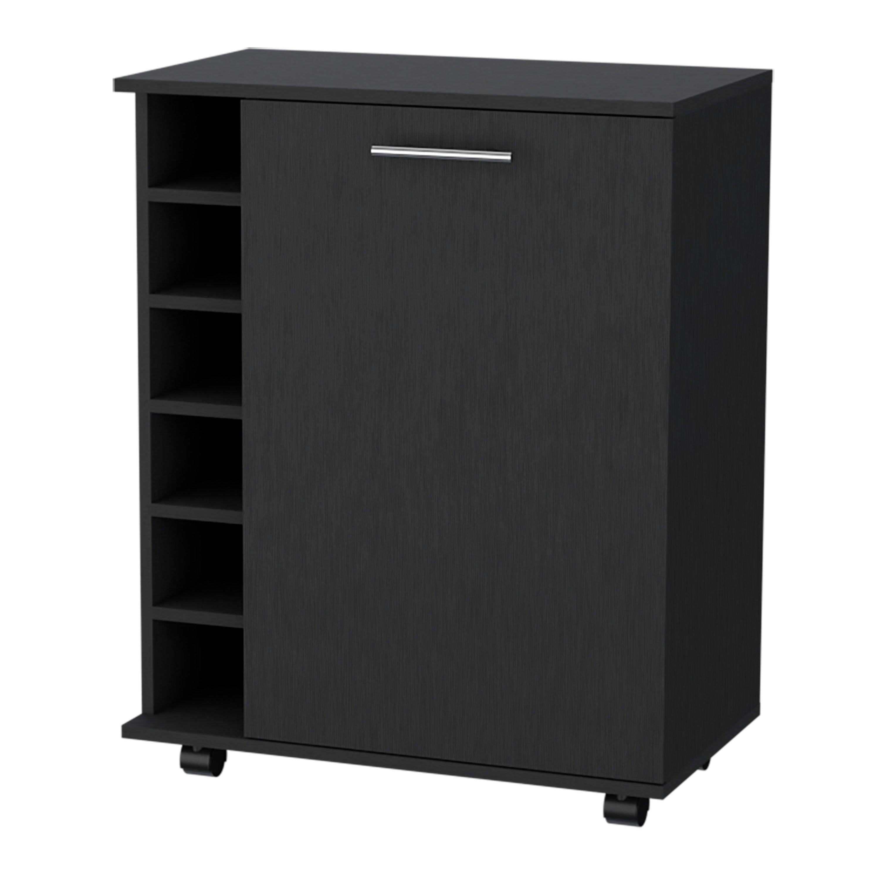 Tinyhomie Bar Cart with Bottle Rack Storage Wenge in the Kitchen ...