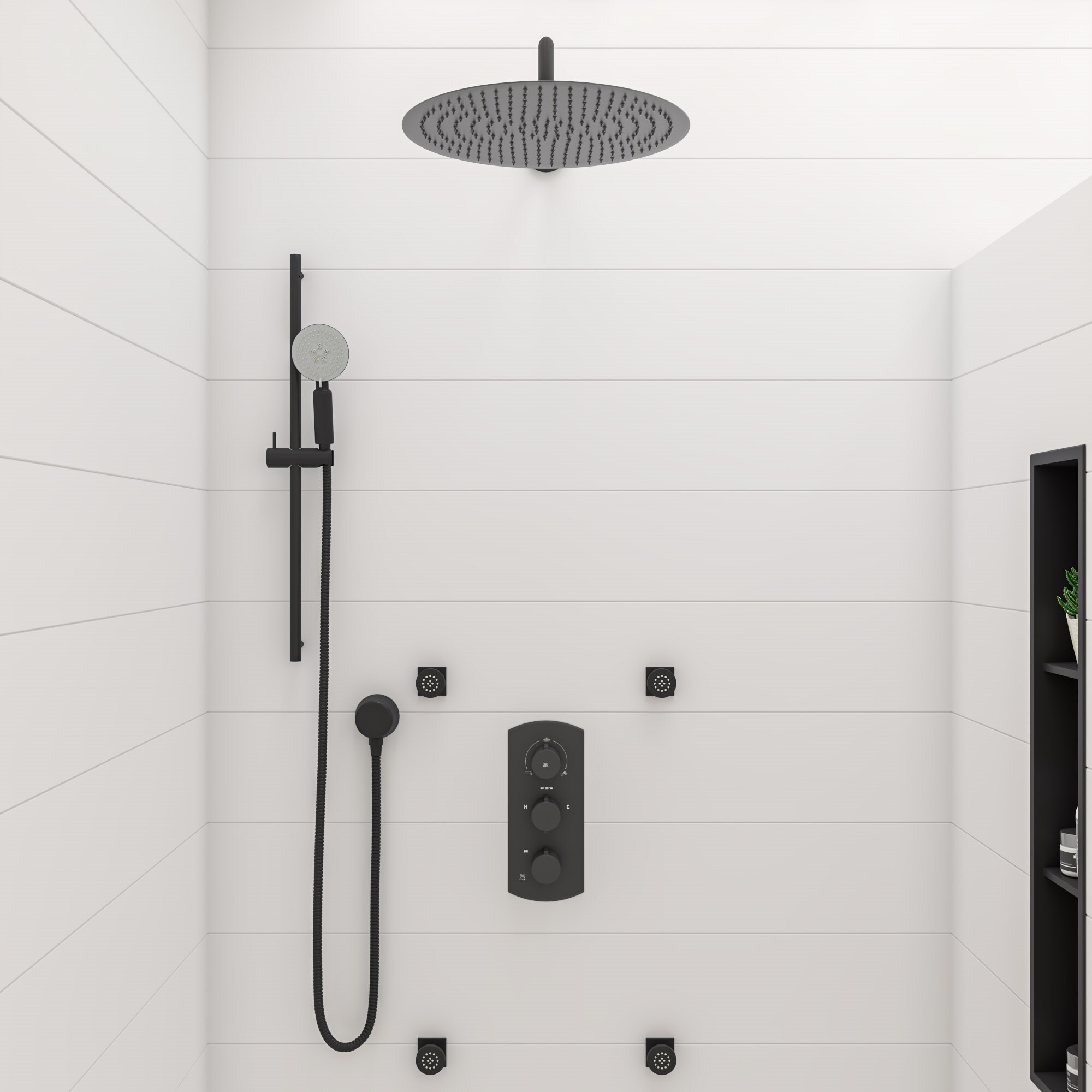 Alfi Brand AB7938-BM Massage/Jet Handheld Shower Head 1.8 GPM GPM