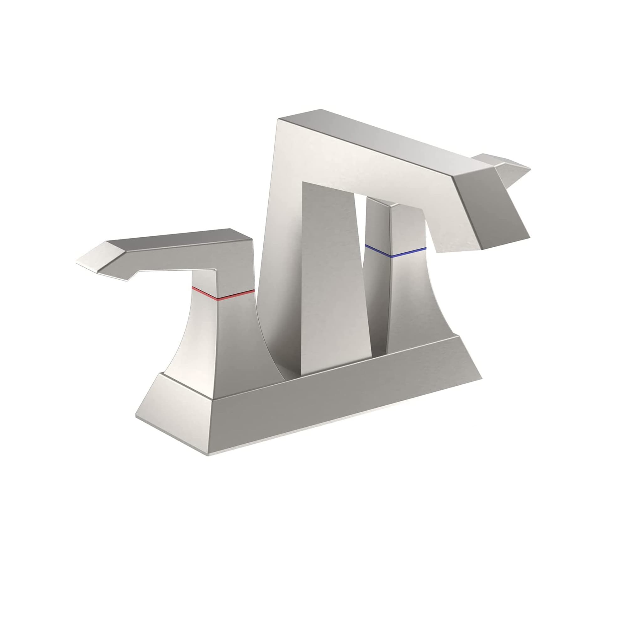FORIOUS LL03582BN-F Stainless steel 4-in centerset 2-handle Mid-arc Commercial/Residential Handle Bathroom Sink Faucet with Drain