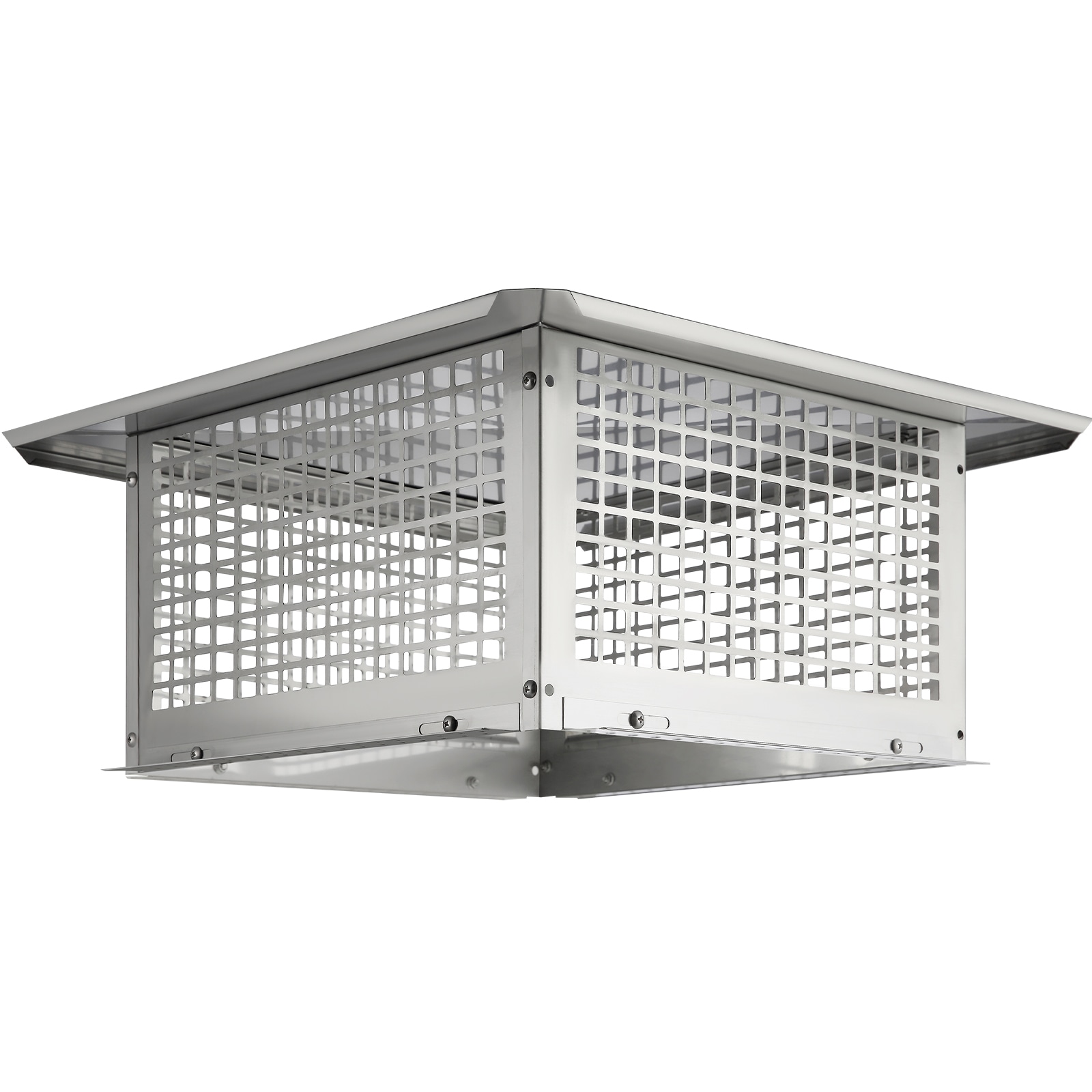 Silver Stainless Steel Square Chimney Cap with Mesh Cover